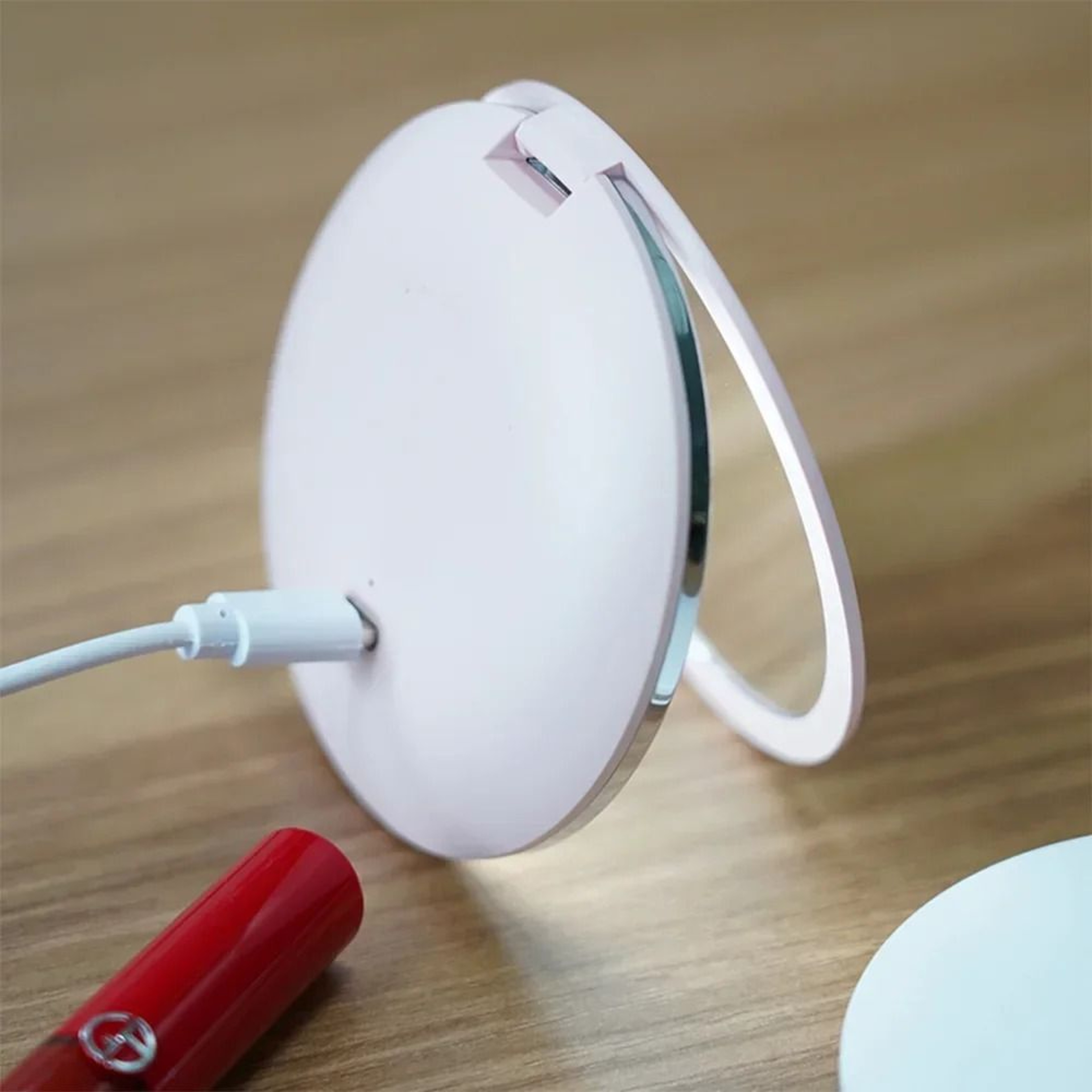 Rechargeable LED Pocket Makeup Mirror  DualSided With 5x Magnification 3