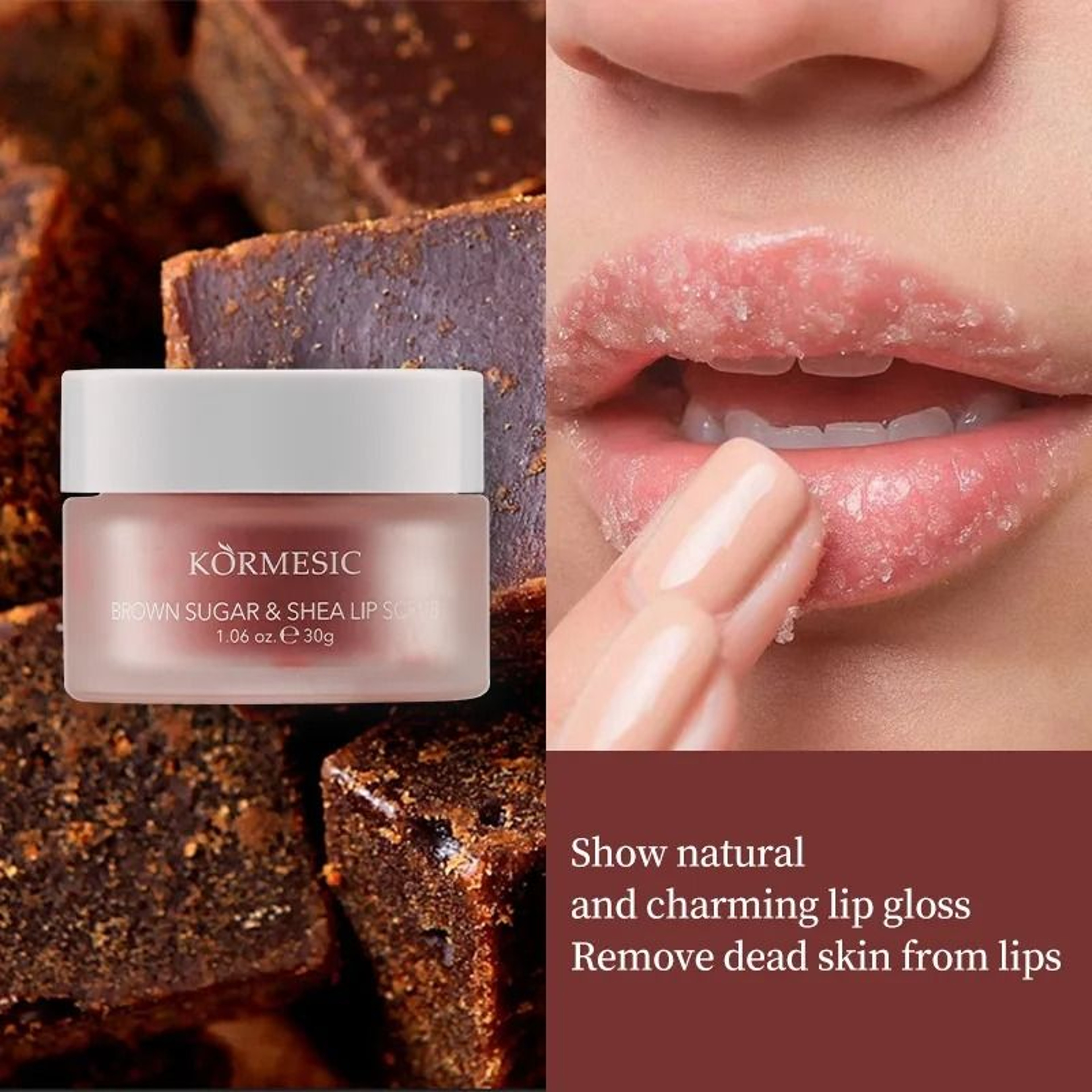 Brown Sugar Lip Smoothing Scrub  30g Gourmet Exfoliating  Moisturizing Treatment 1