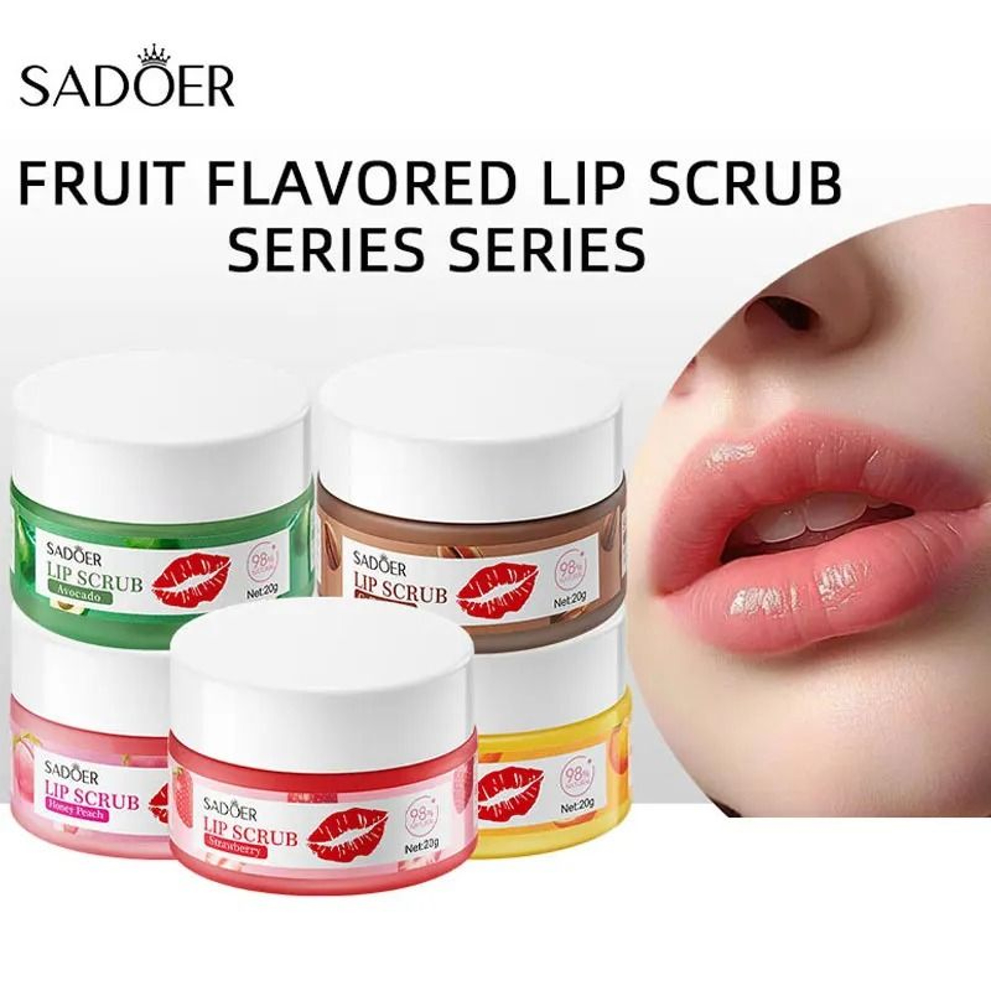 Fruit Series Strawberry Lip Scrub  Revitalizing Dead Skin Removal  Brightening Therapy 3