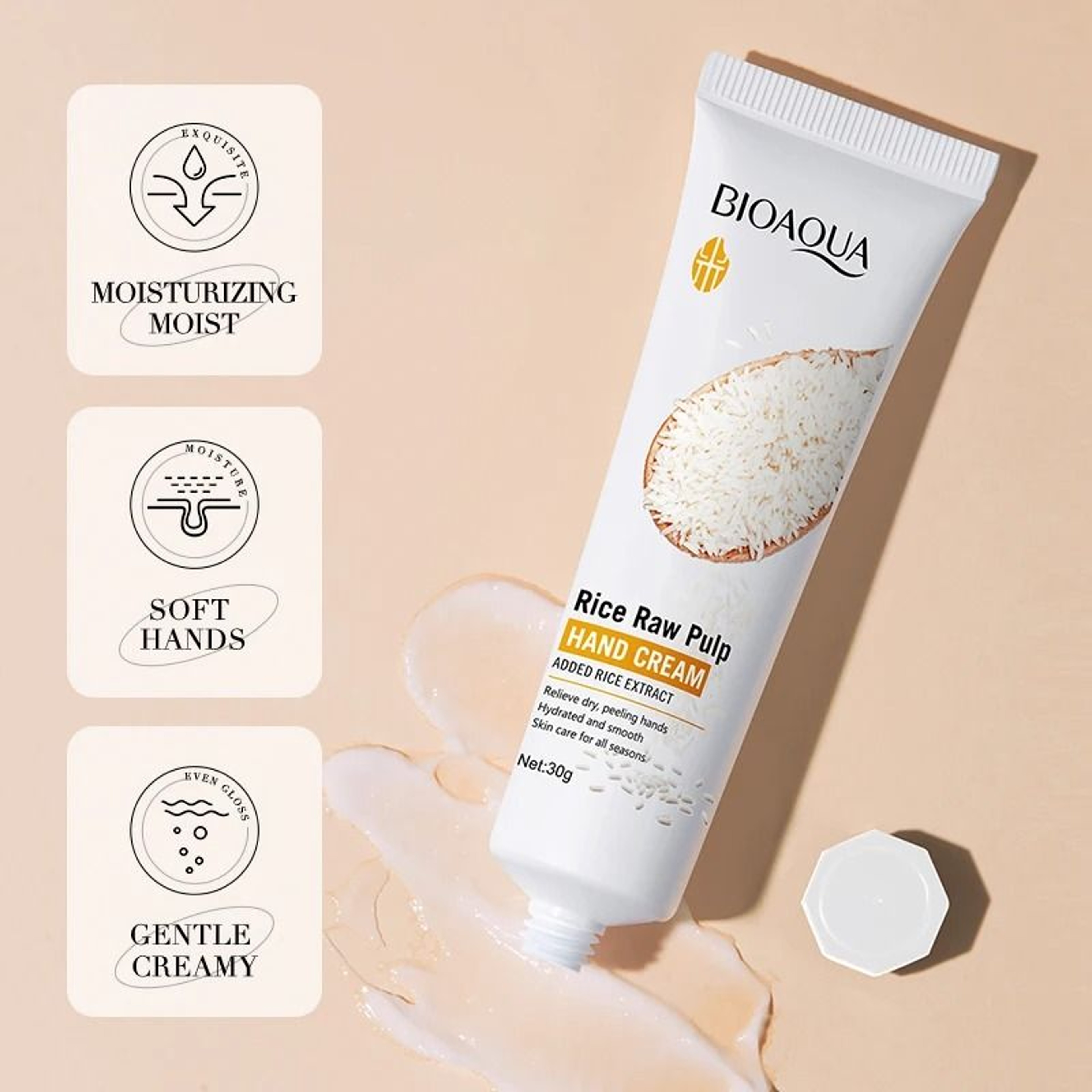 Rice Essence Rejuvenating Hand Cream  30g Volumizing  Brightening Therapy 2