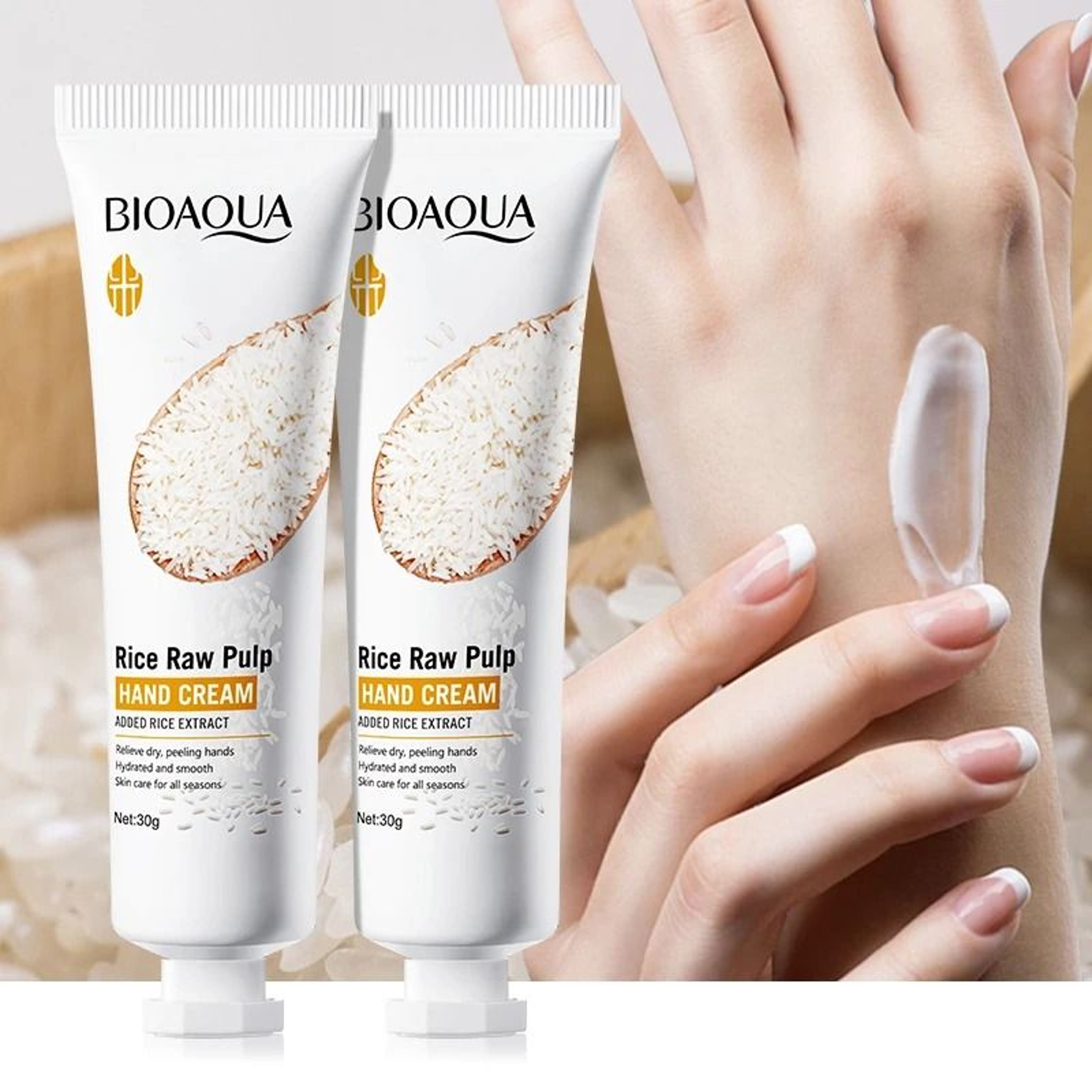 Rice Essence Rejuvenating Hand Cream  30g Volumizing  Brightening Therapy 4
