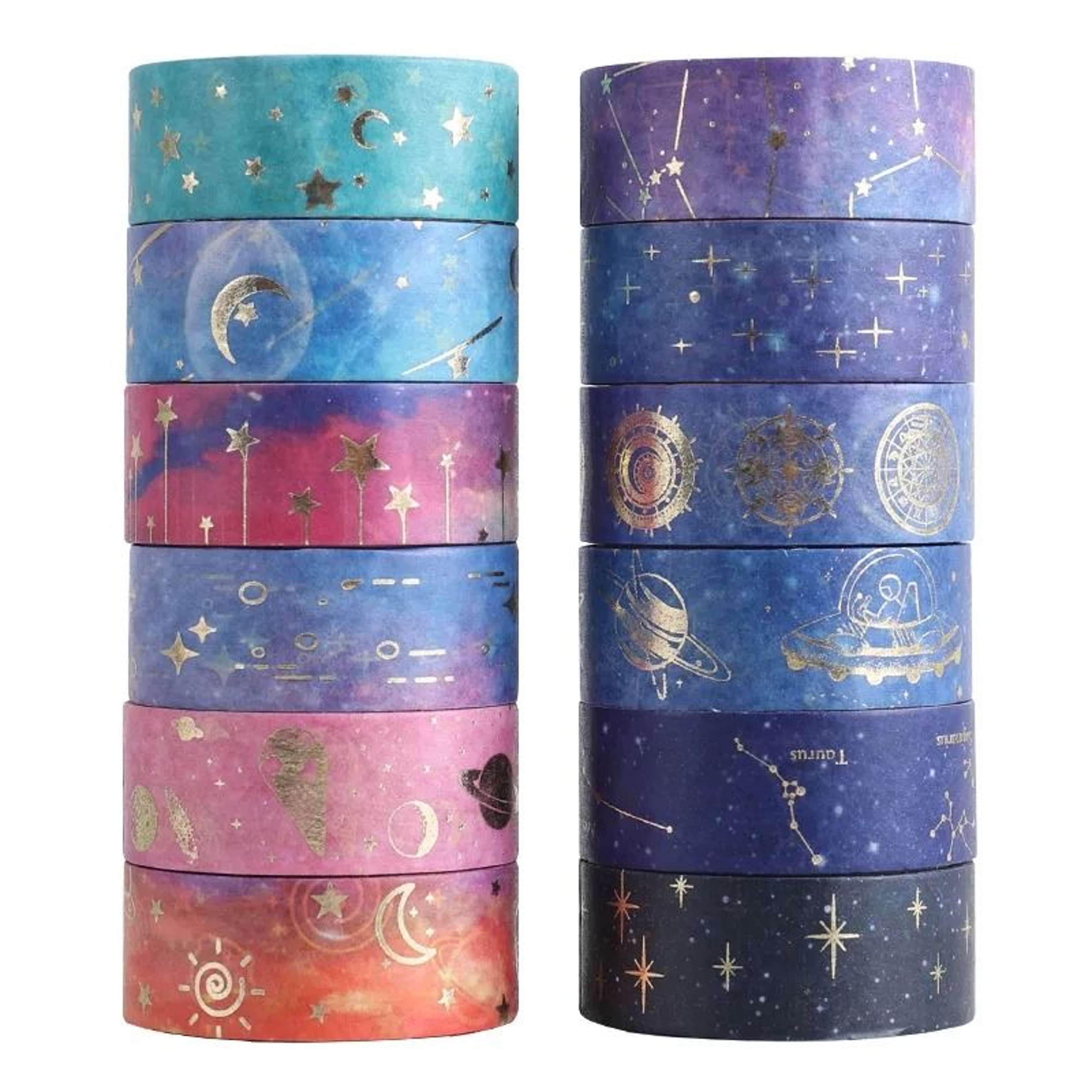 Celestial Starry Night Galaxy Washi Tape Set 6