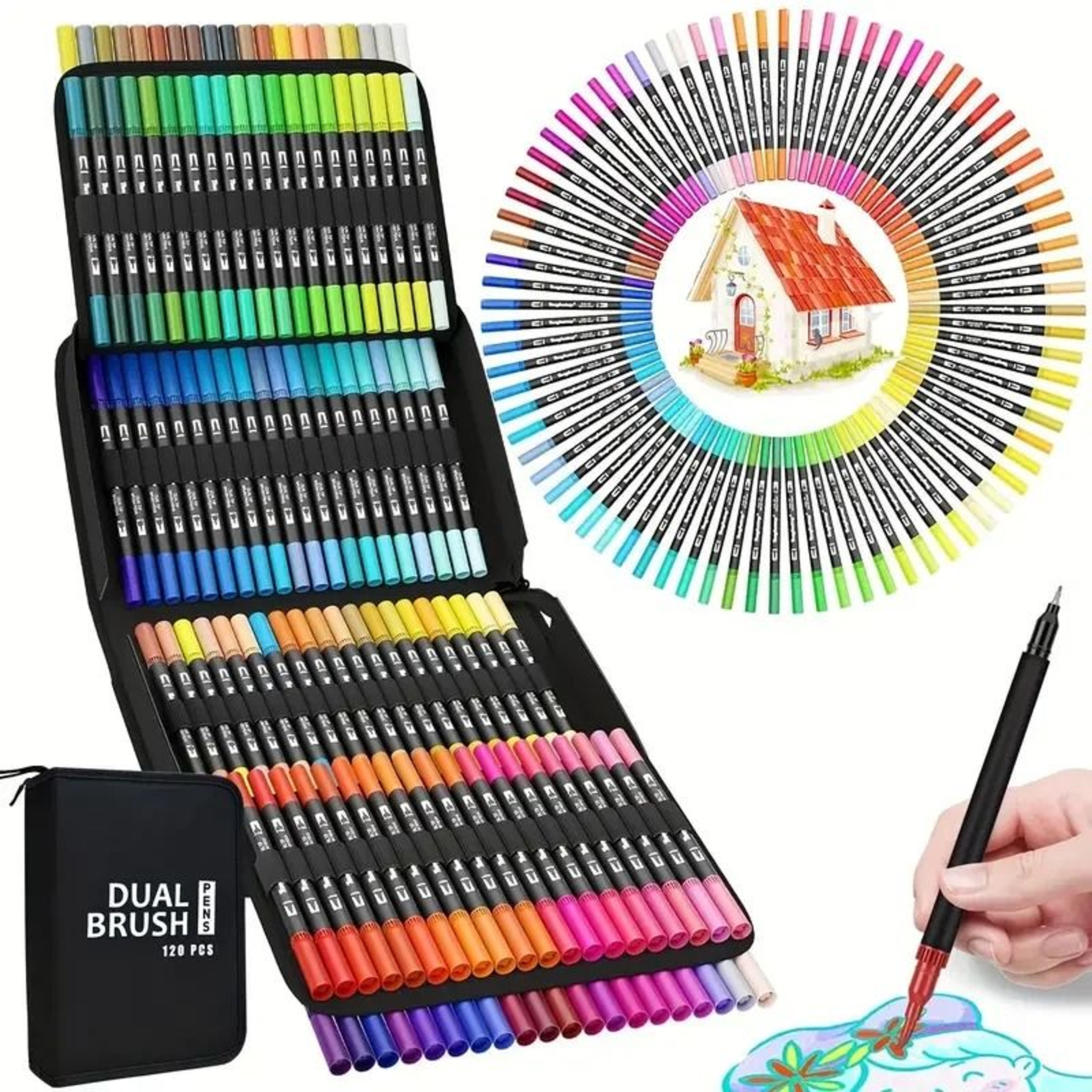 DualTip Art  Coloring Brush Marker Set 4