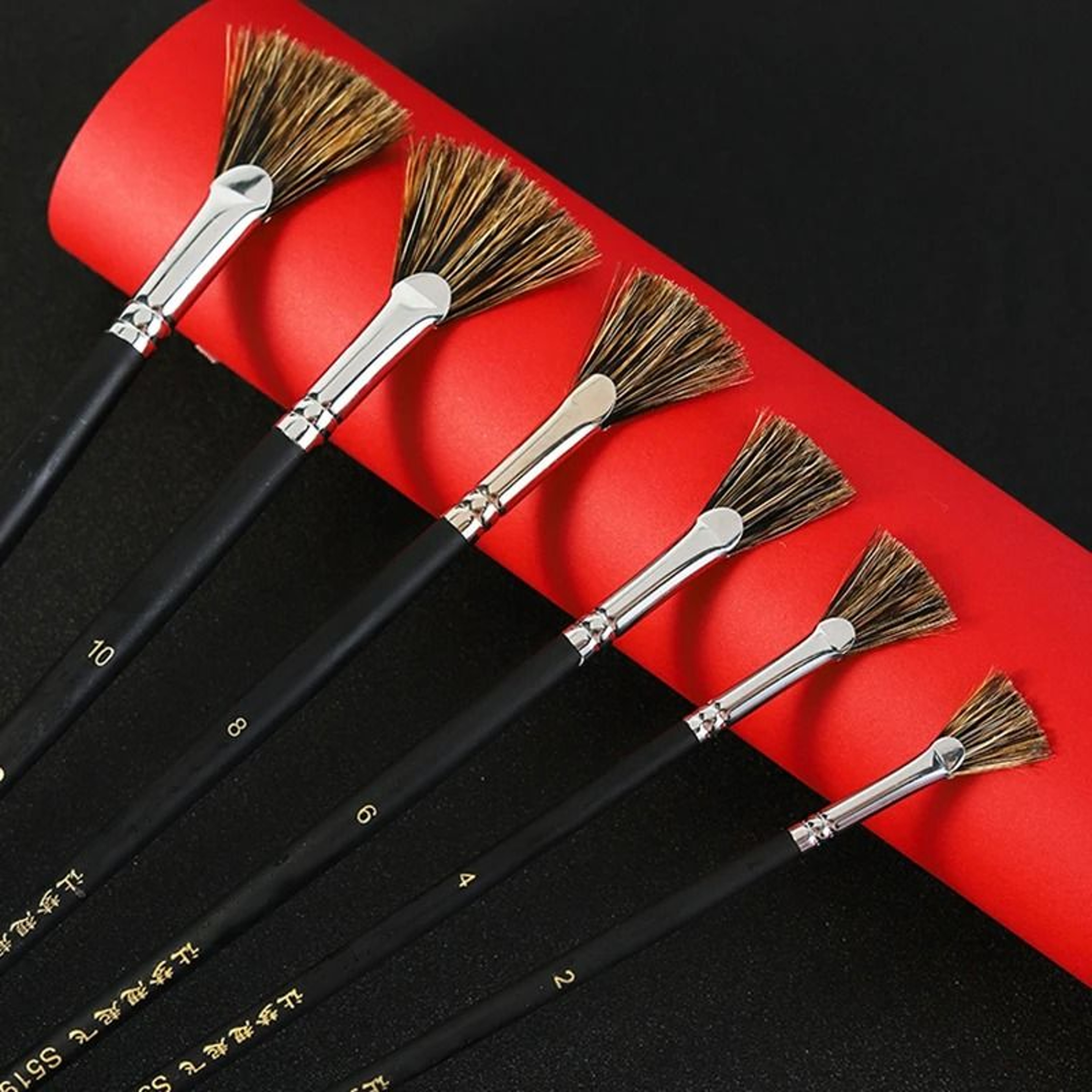 Wild Boar Bristle Fan Brush Set 0