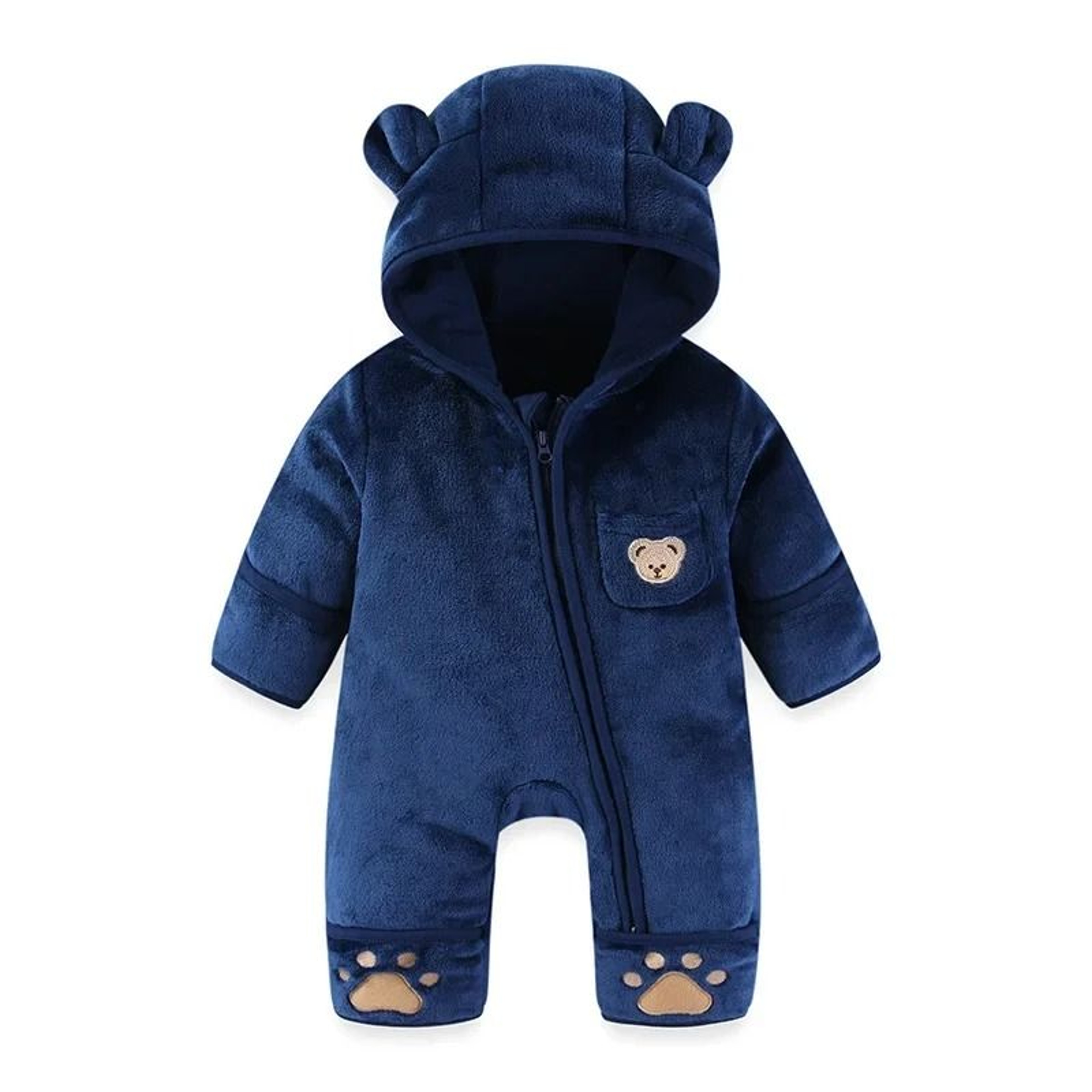 Thickened Fleece Bear Paw Jumpsuit 10