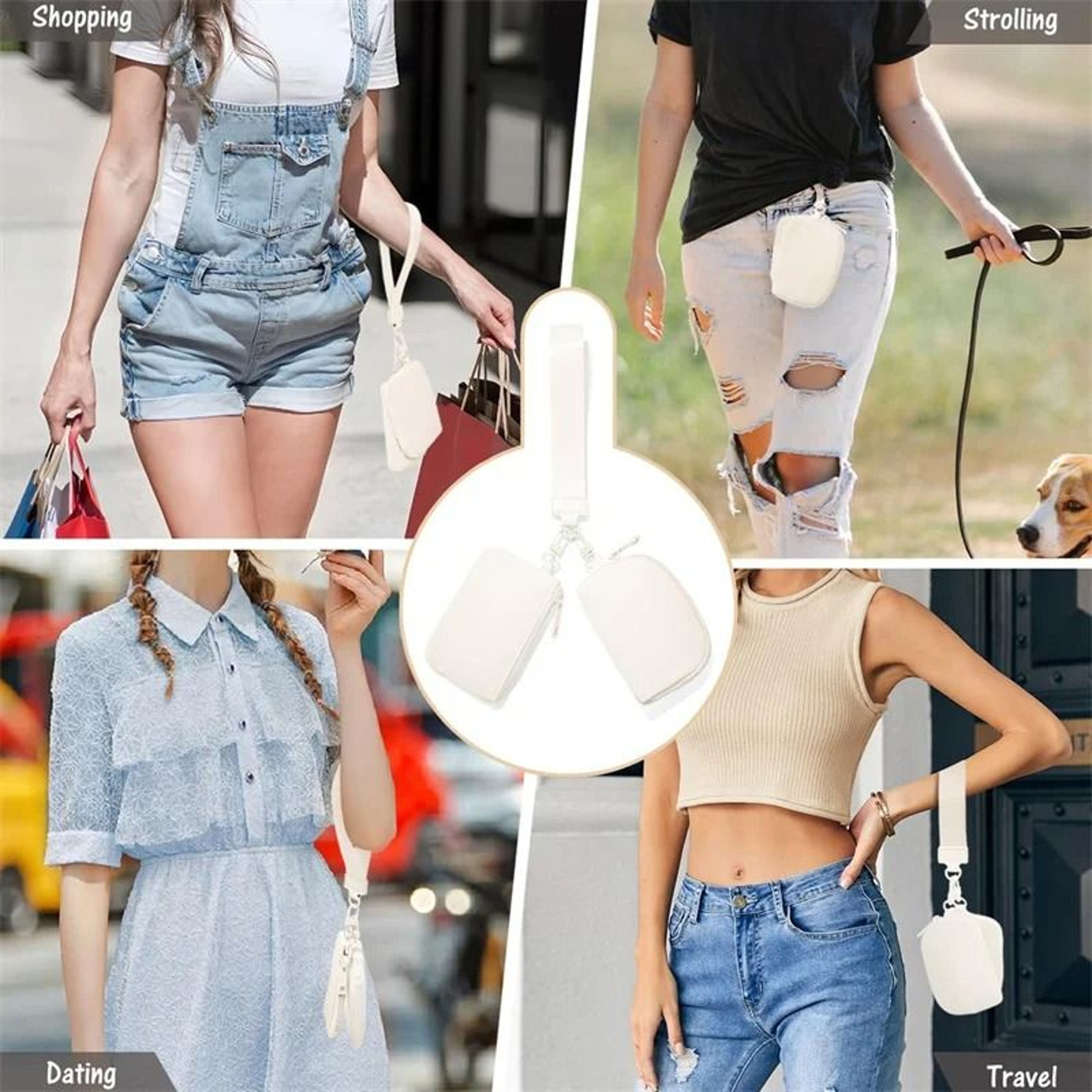 Portable Mini ZipAround Keychain Wristlet 2