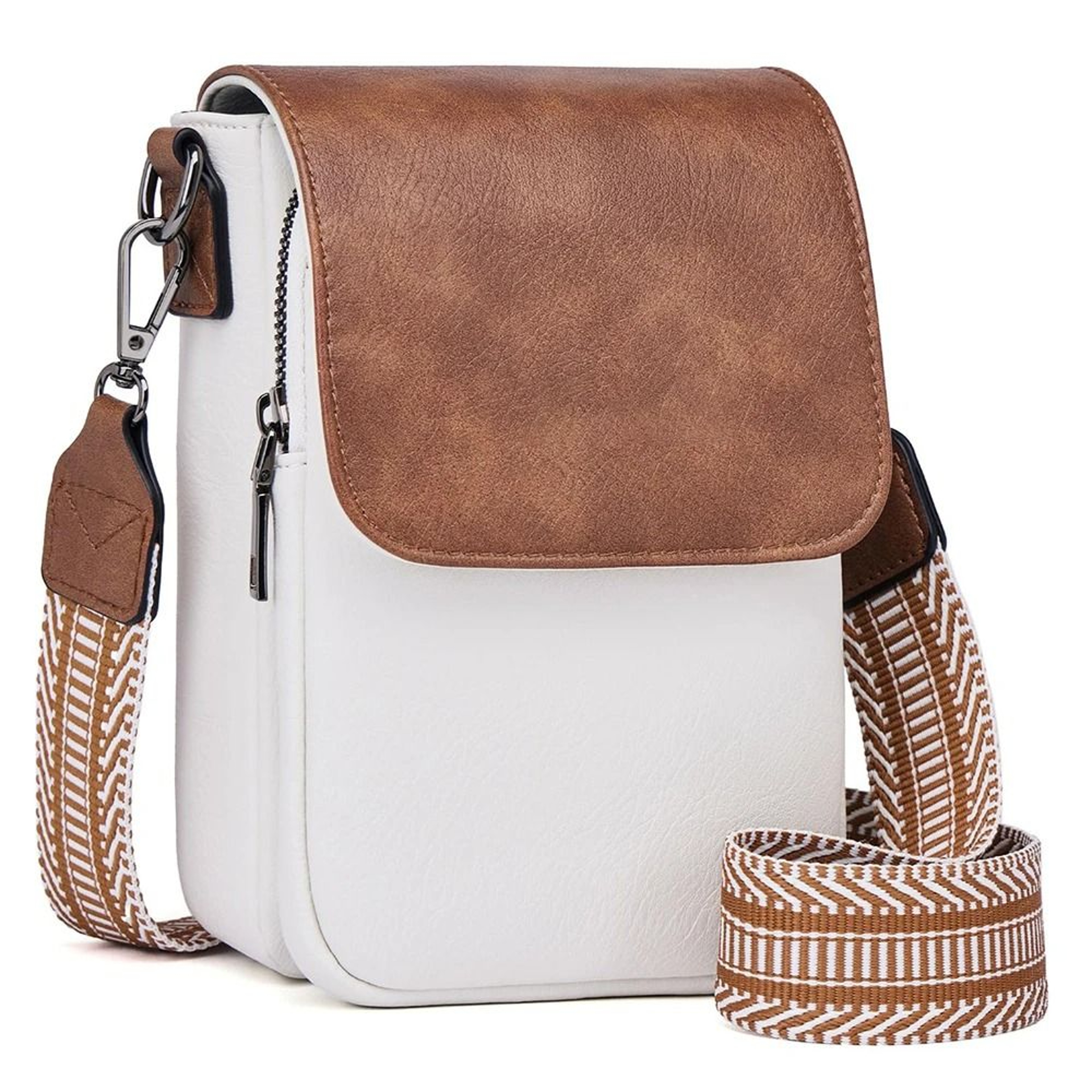 Vintage MultiCompartment Crossbody Shoulder Bag 10