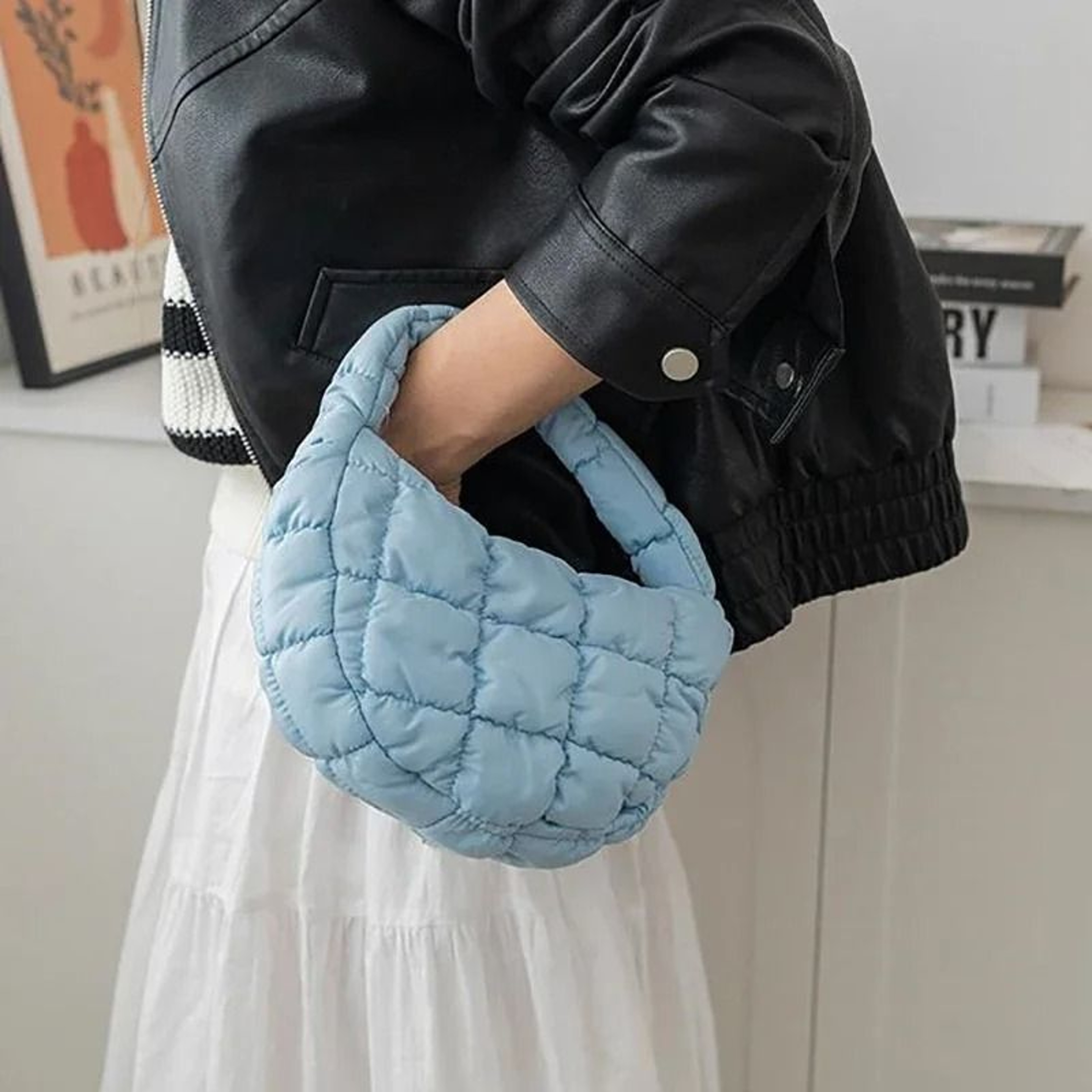 Fashion Mini Puffer Quilted Circle Handbag 5