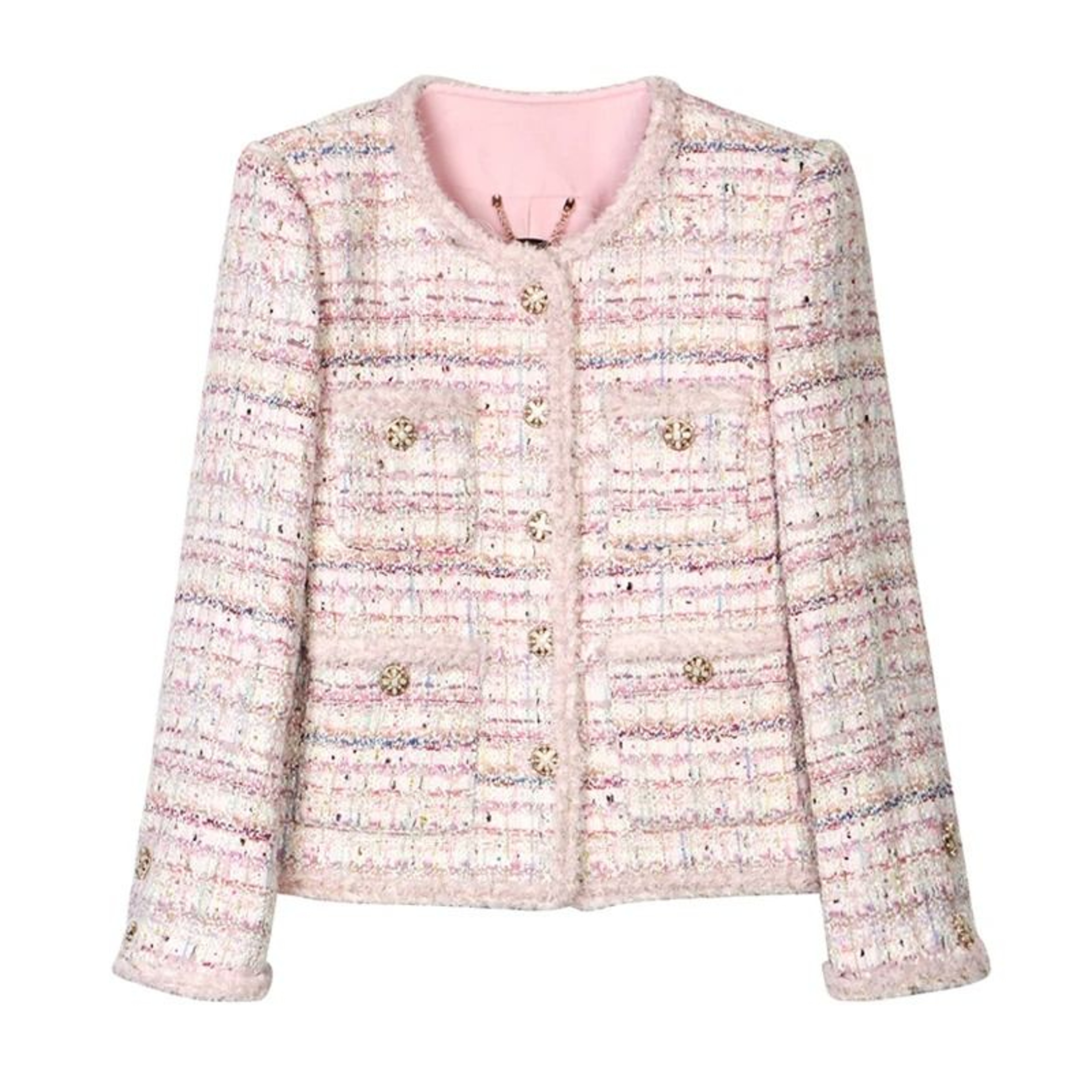 Cherry Blossom Romantic Braided Tweed Jacket 0