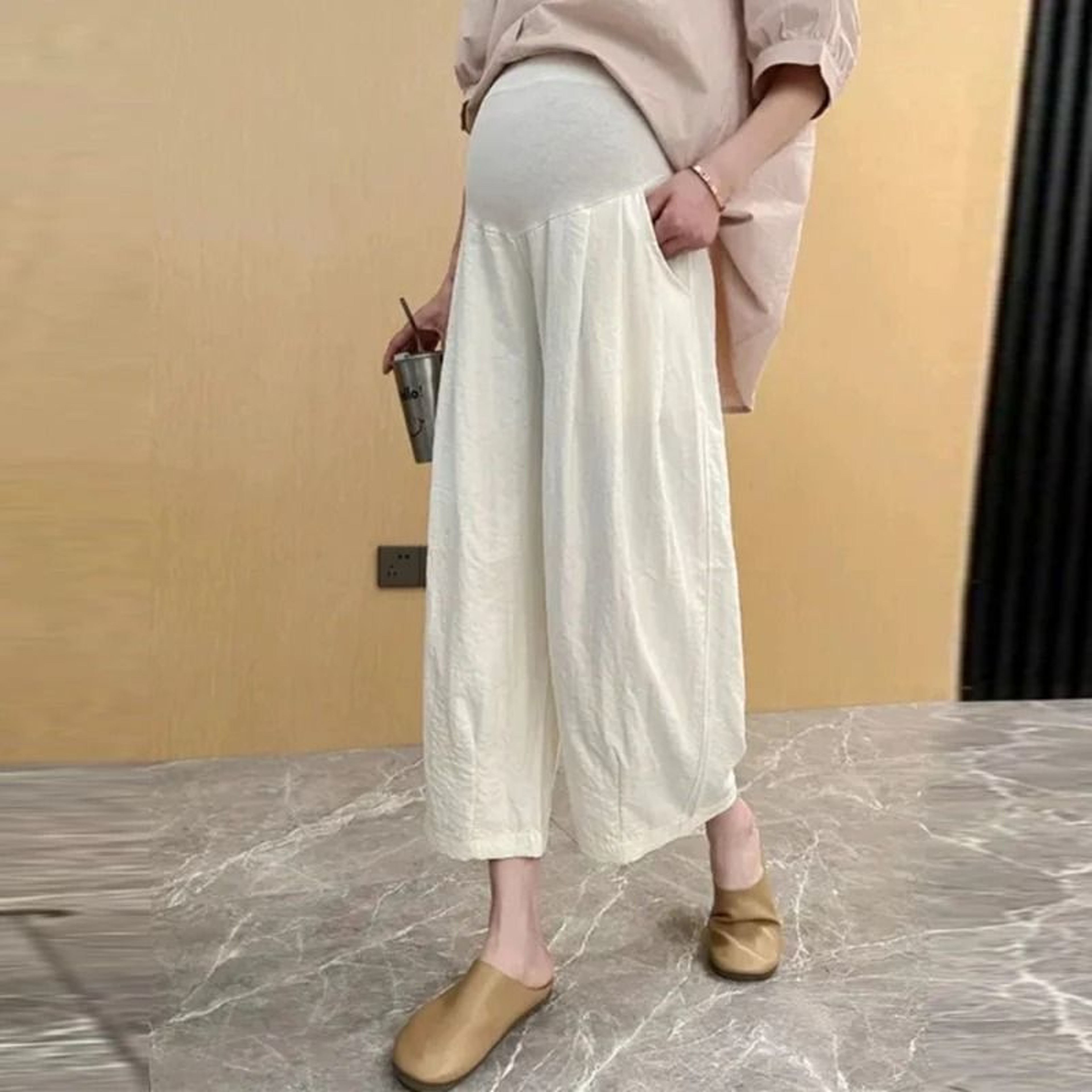 Ultralight Wide Leg Maternity Summer Trousers 7