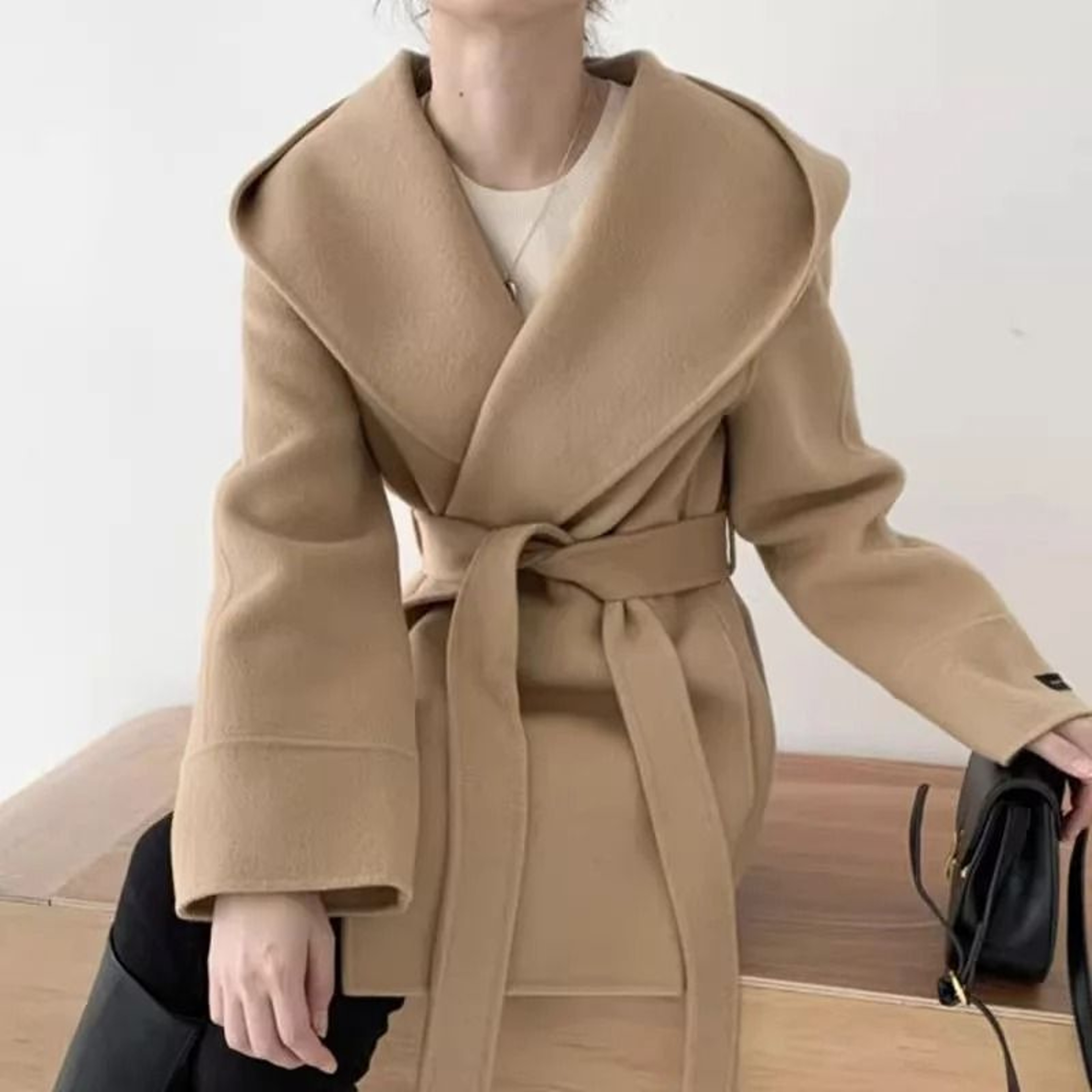 Elegant Hooded LaceUp Woolen Jacket 7