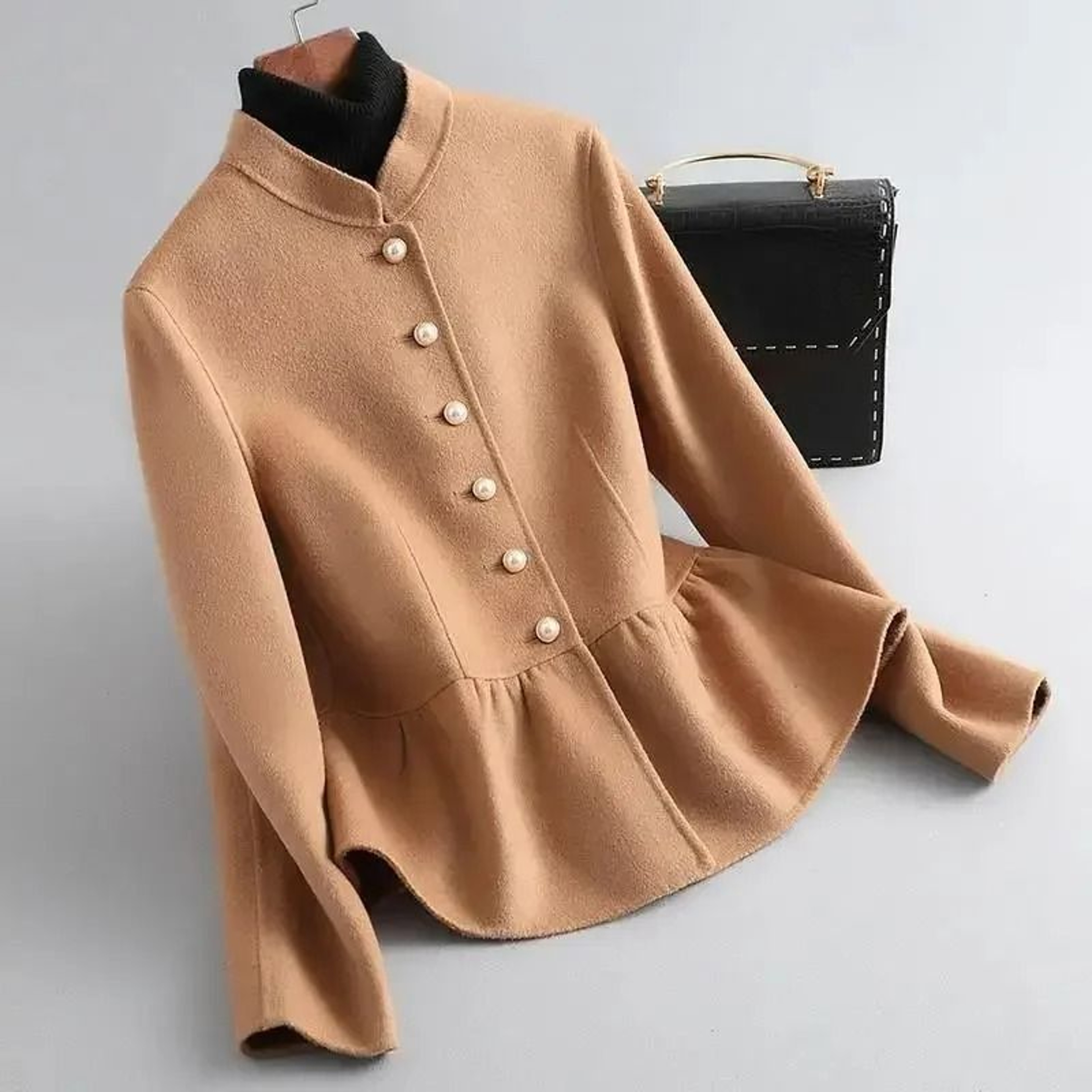Executive SlimFit Luxury Wool Blend Short Coat 6