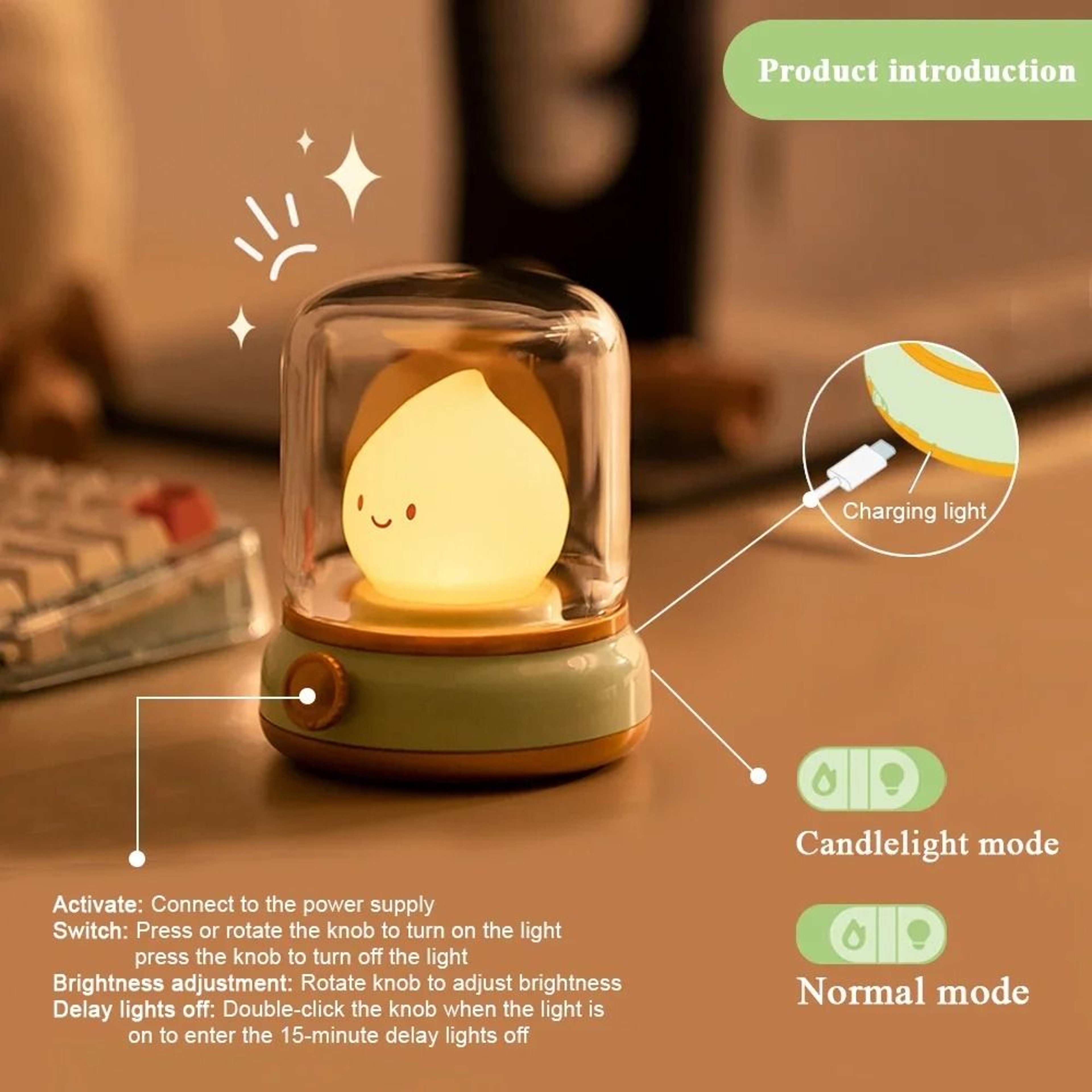 Rechargeable Retro Kerosene LED Night Light 3