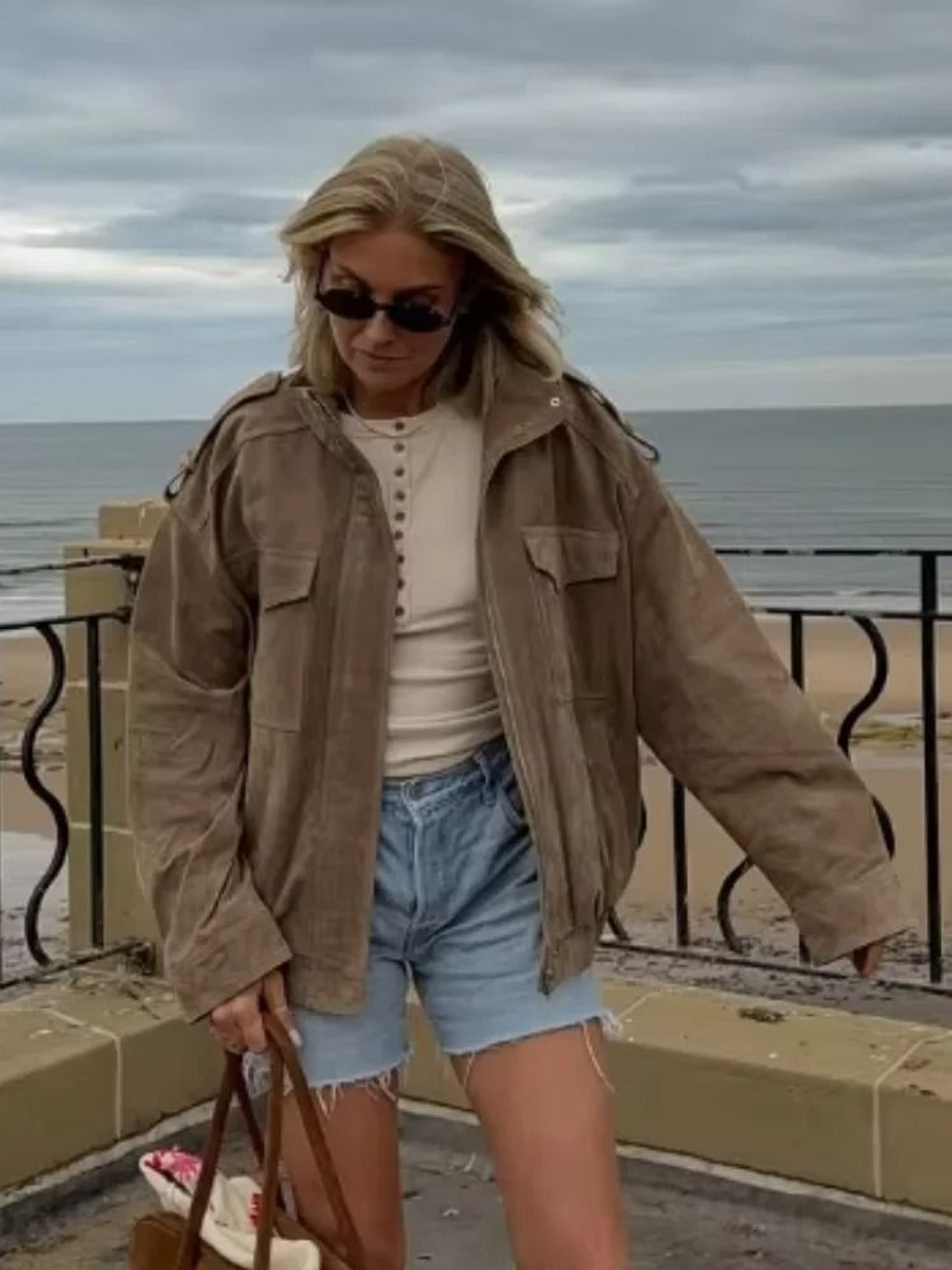 High Street Vintage Khaki Suede Jacket 0