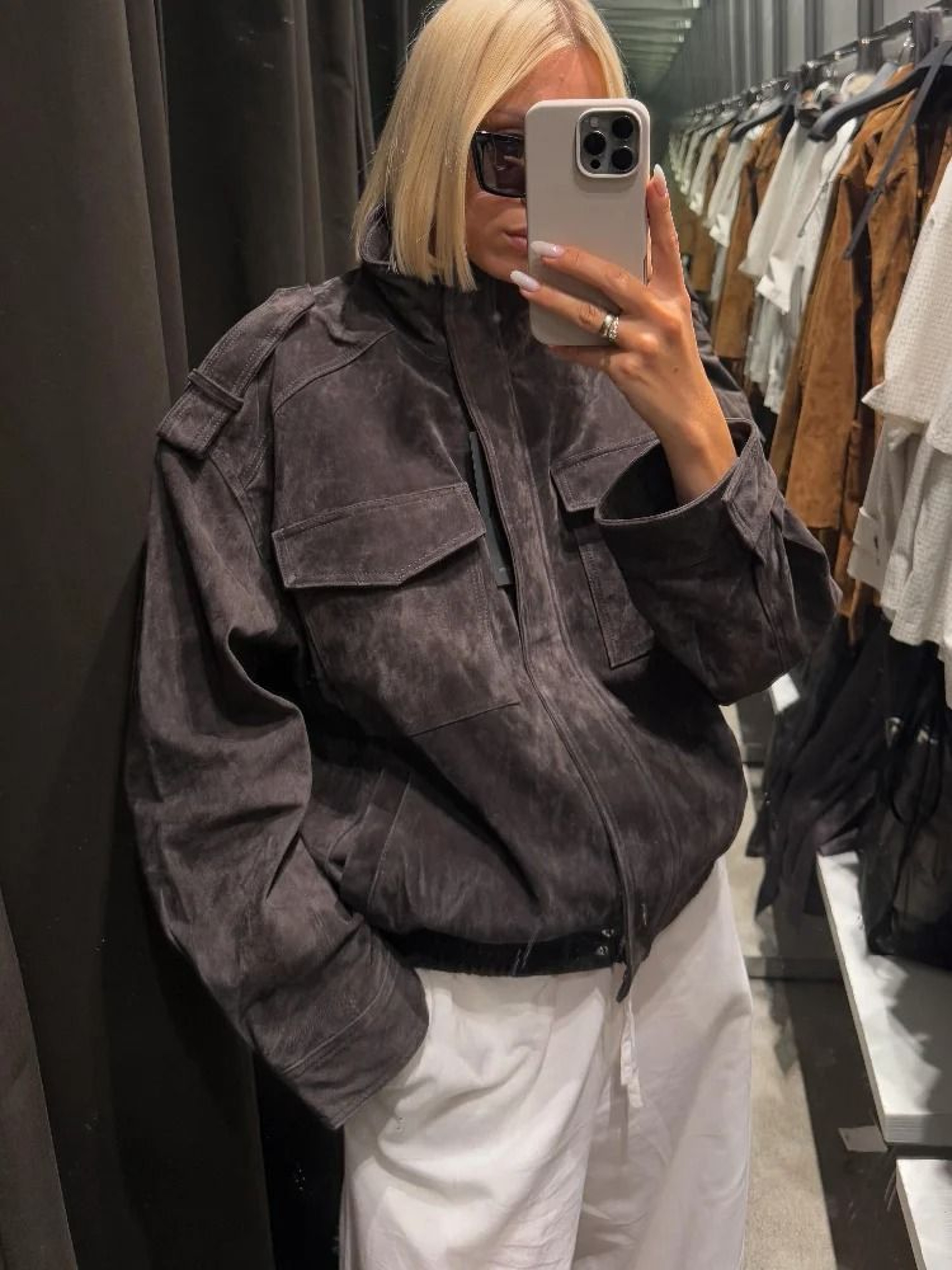 High Street Vintage Khaki Suede Jacket 4