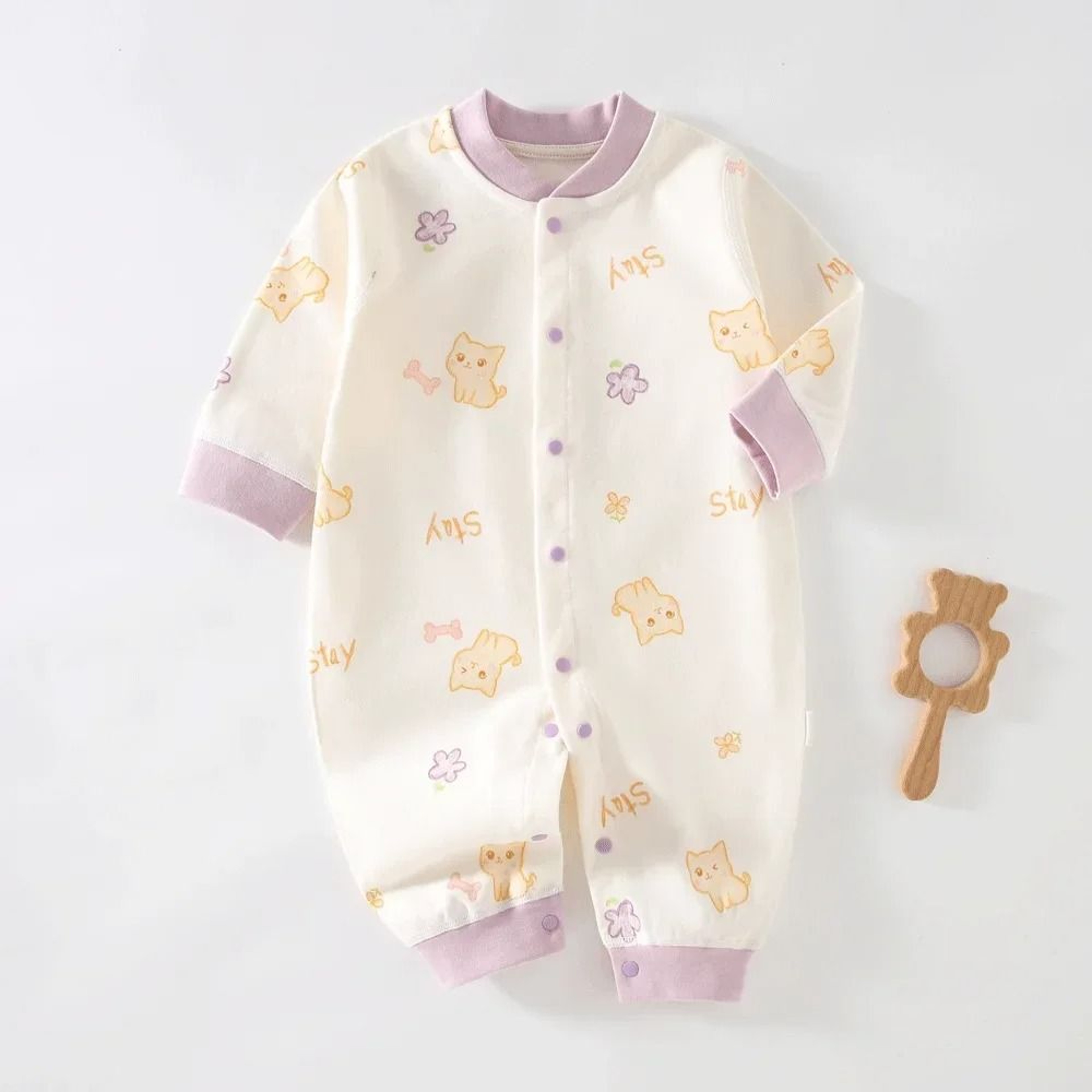Essential 100 Cotton LongSleeve Baby Romper 8