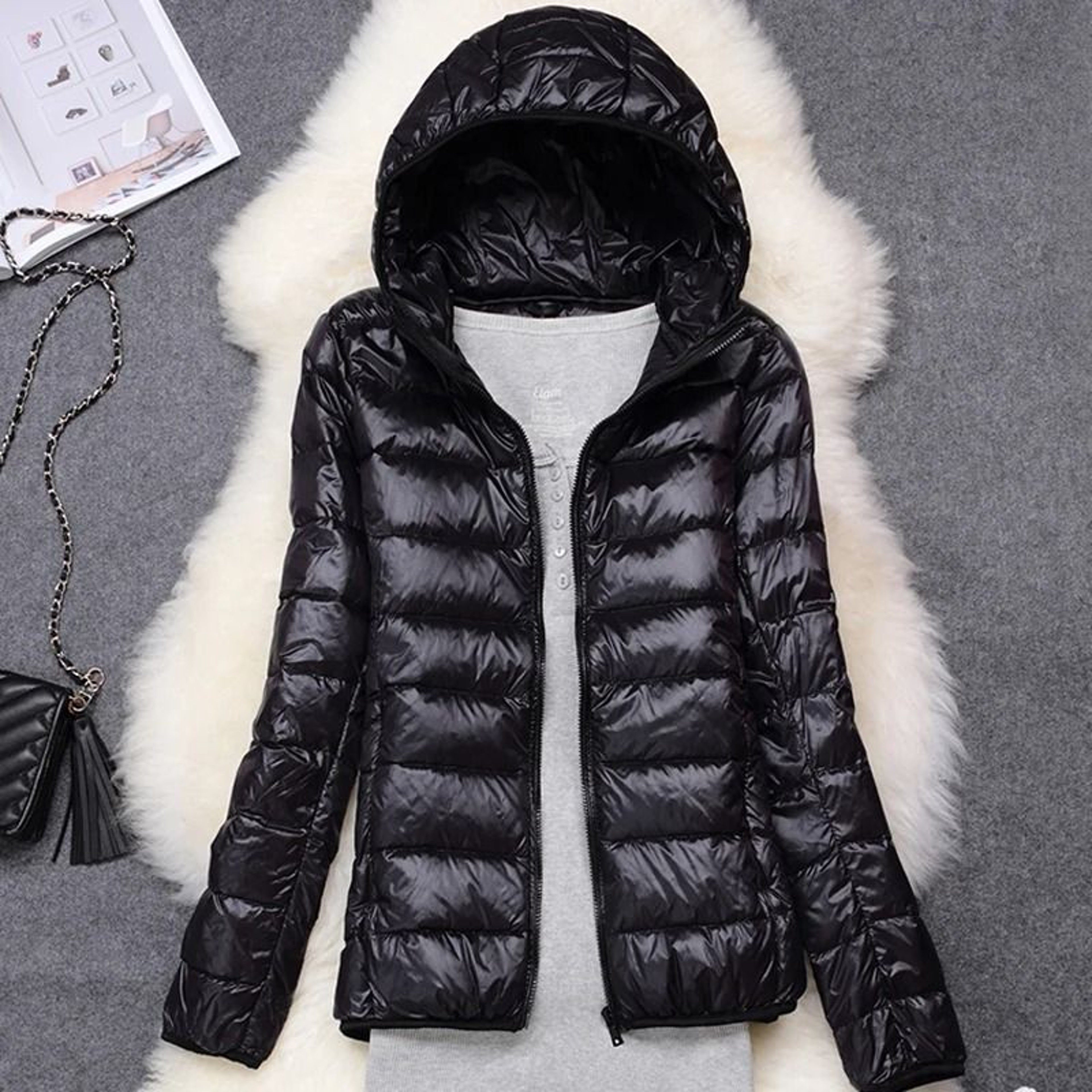 Ultra Lightweight Packable Hooded Puffer Jacket 1
