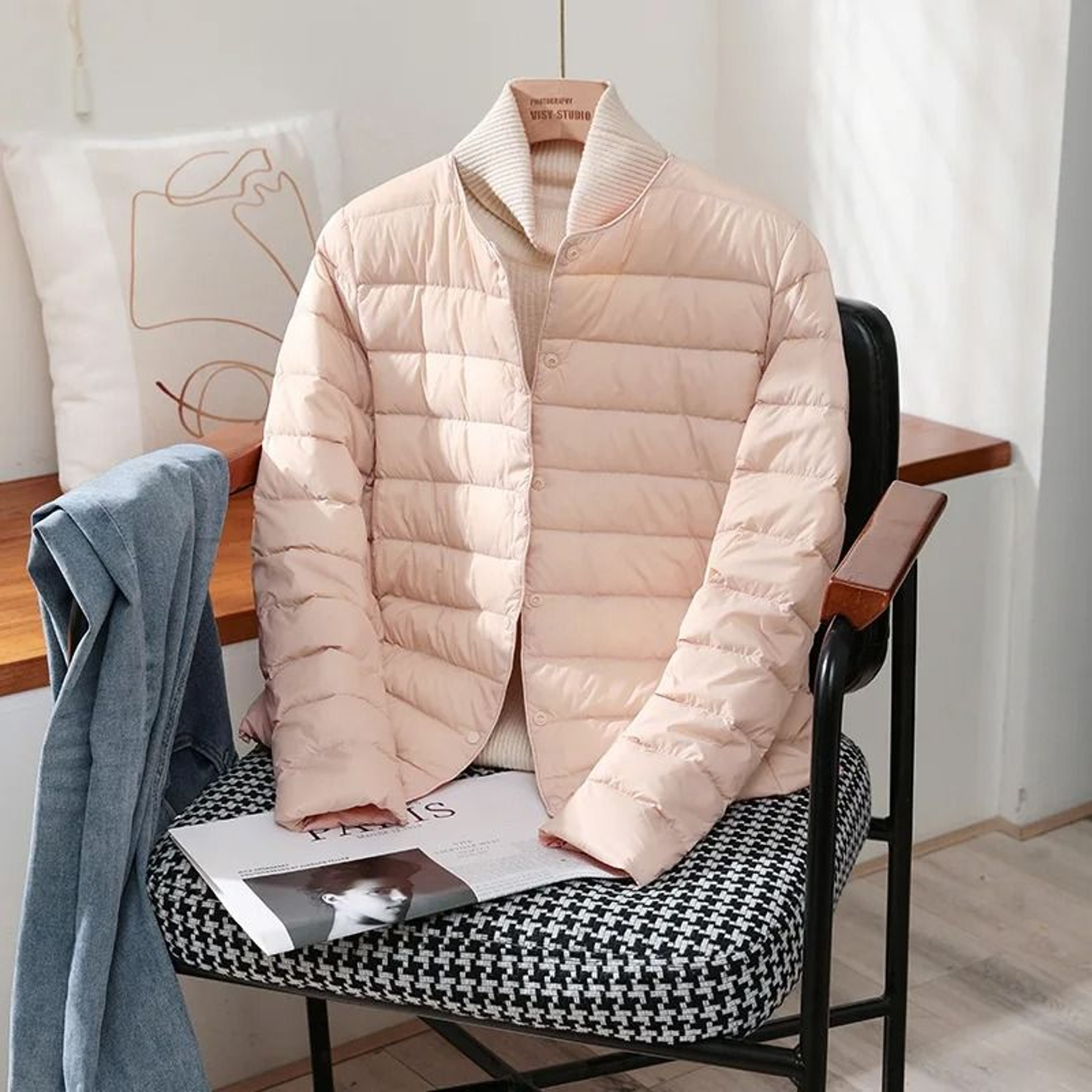 Womens UltraLightweight Slim White Duck Down Jacket 3