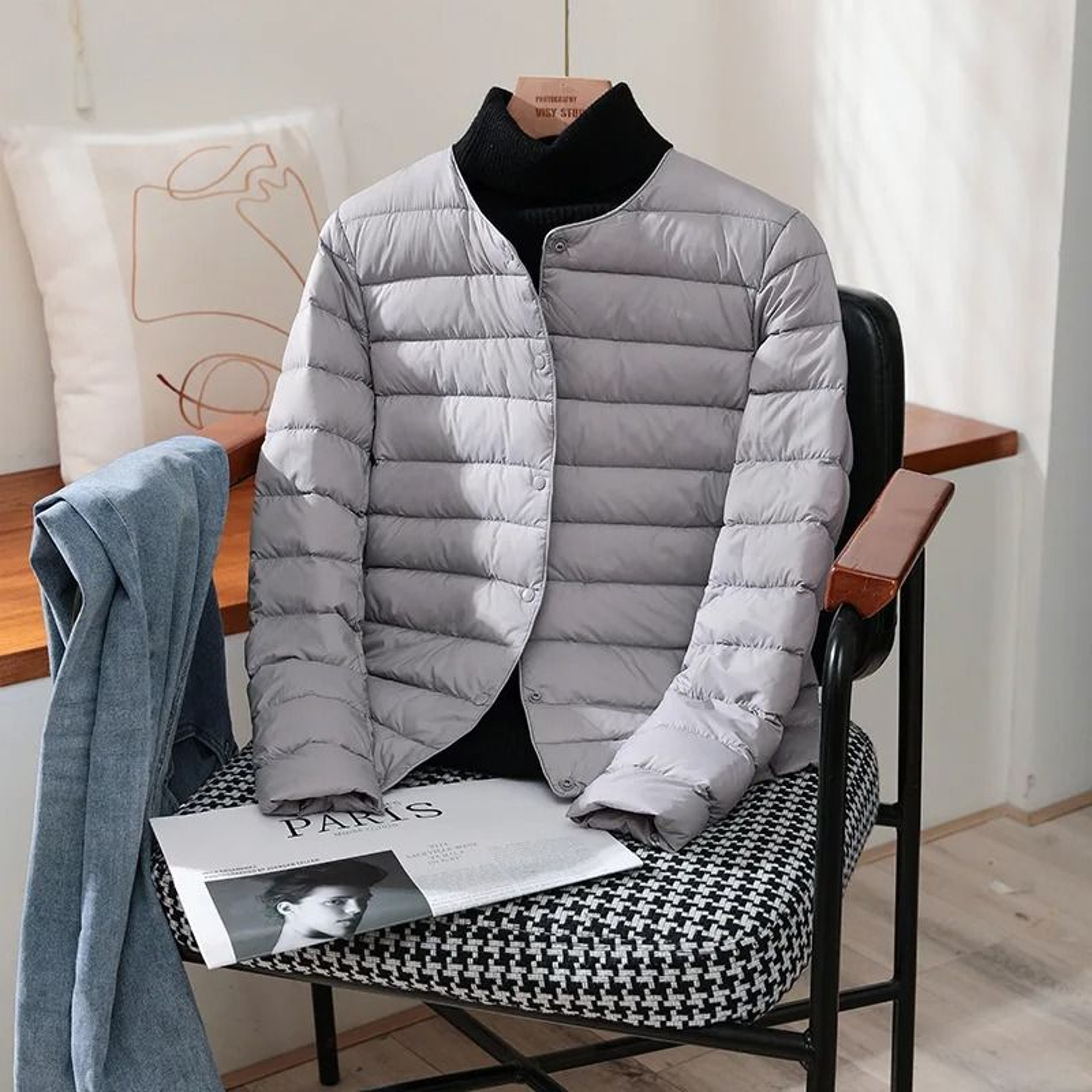 Womens UltraLightweight Slim White Duck Down Jacket 4
