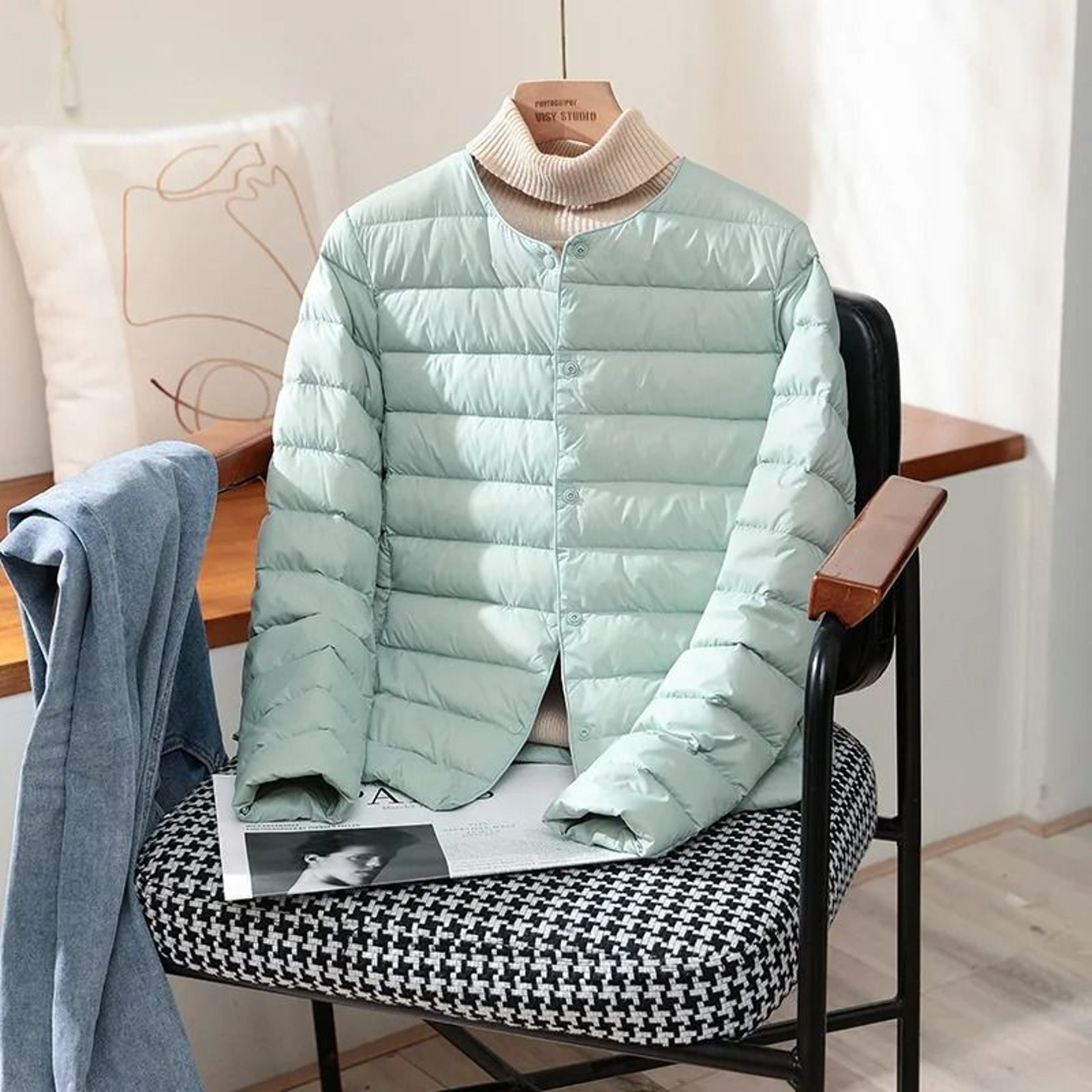 Womens UltraLightweight Slim White Duck Down Jacket 6