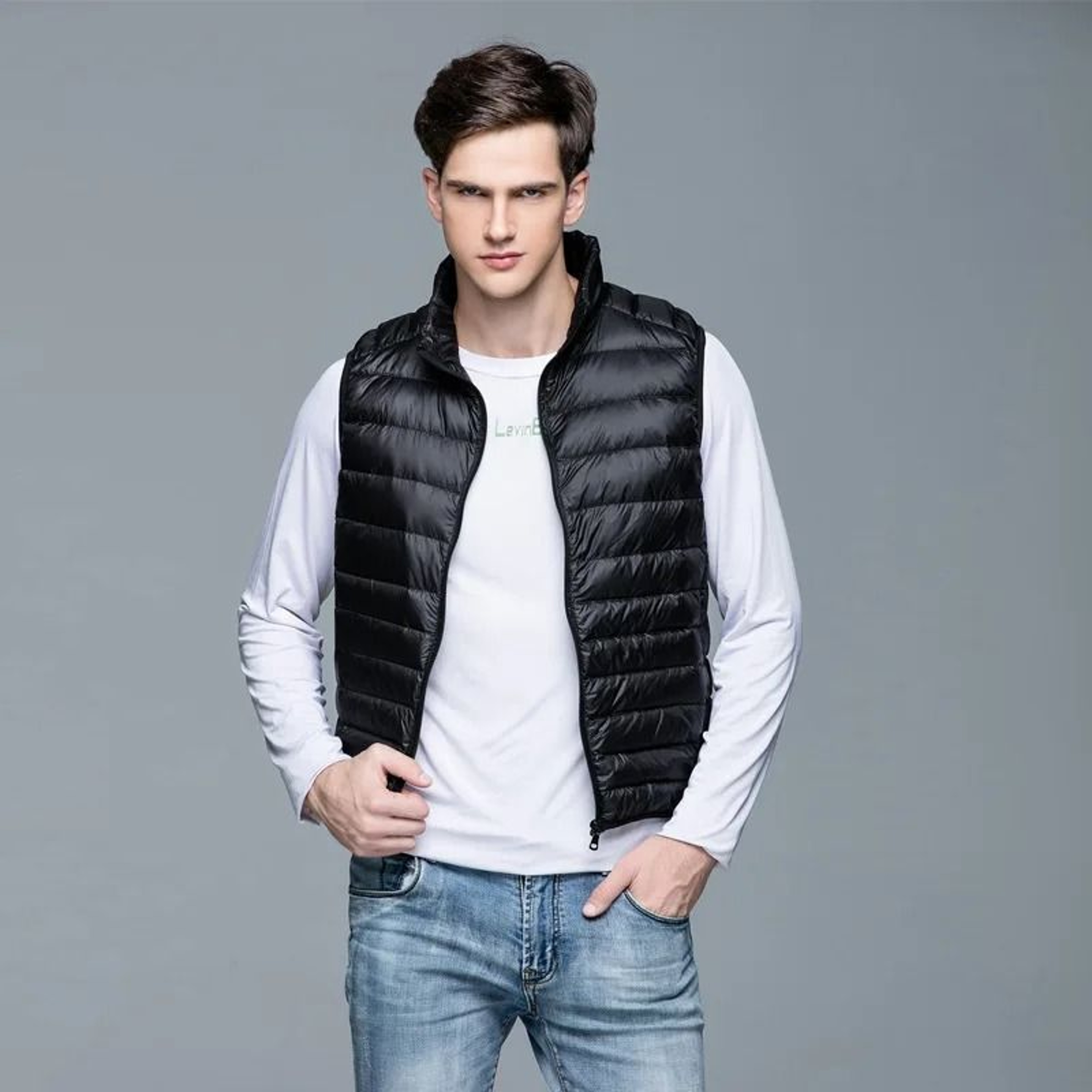 Mens Premium 90 White Duck Down Portable Vest 9