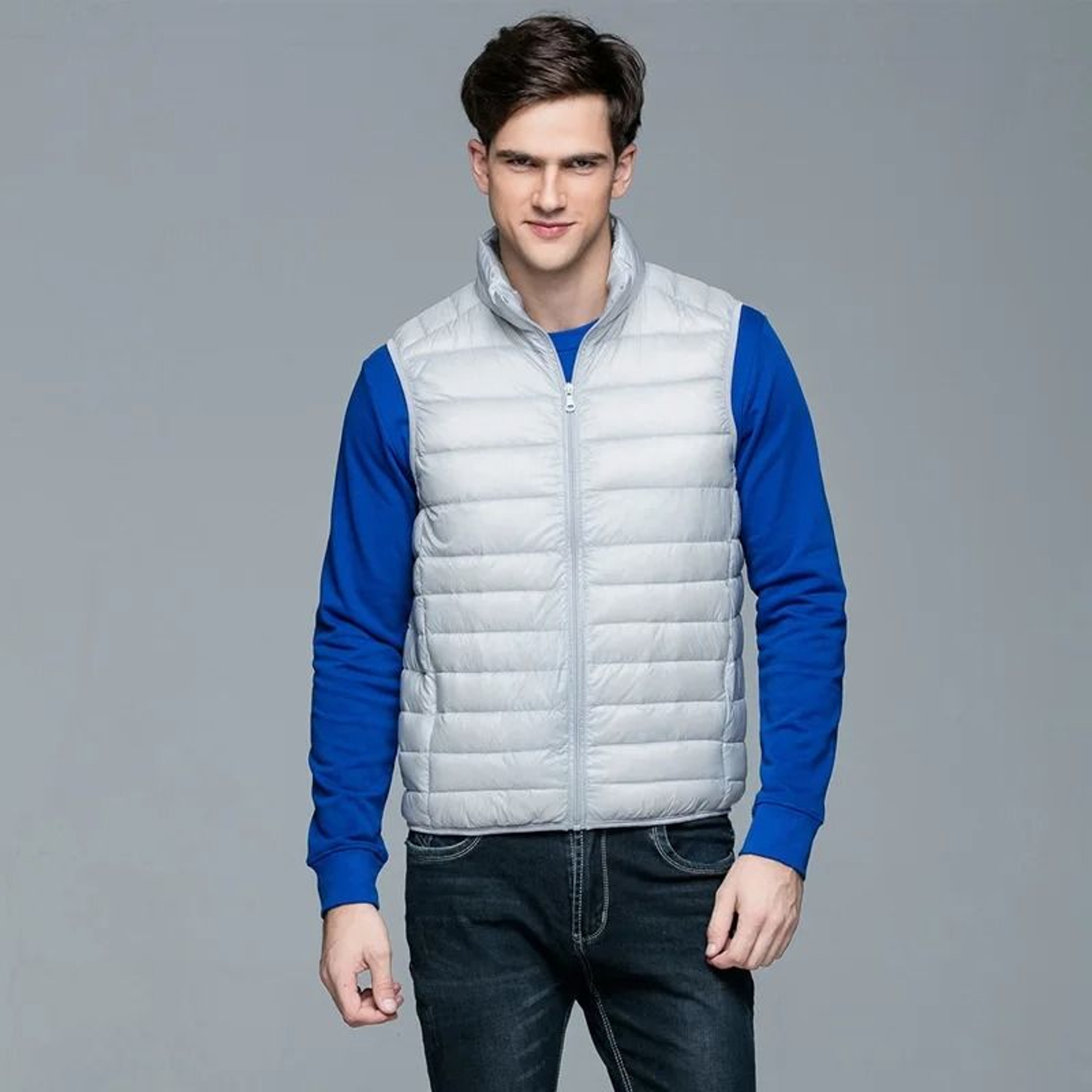 Mens Premium 90 White Duck Down Portable Vest 10