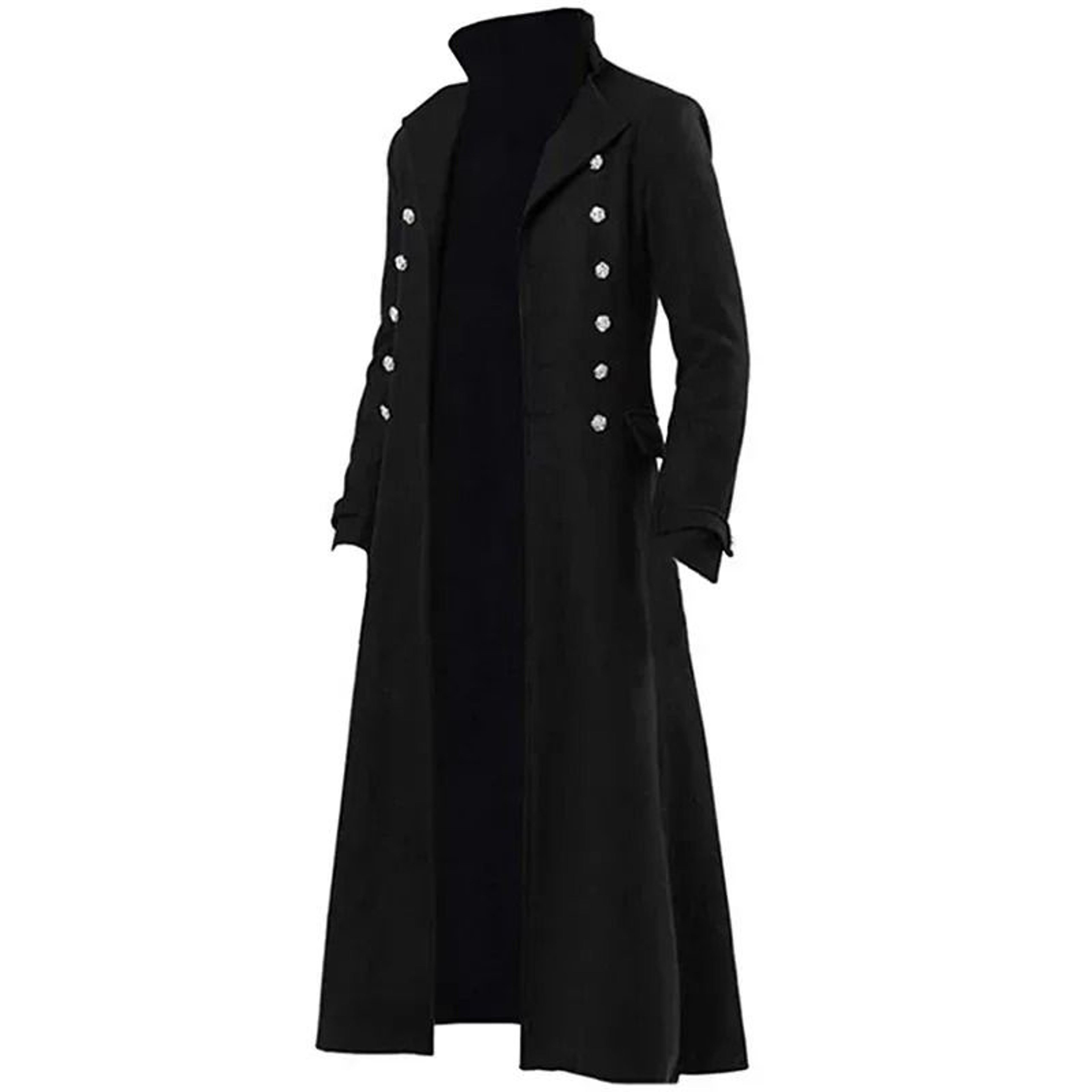 Mens Steampunk Gothic Victorian Long Trench Coat 3