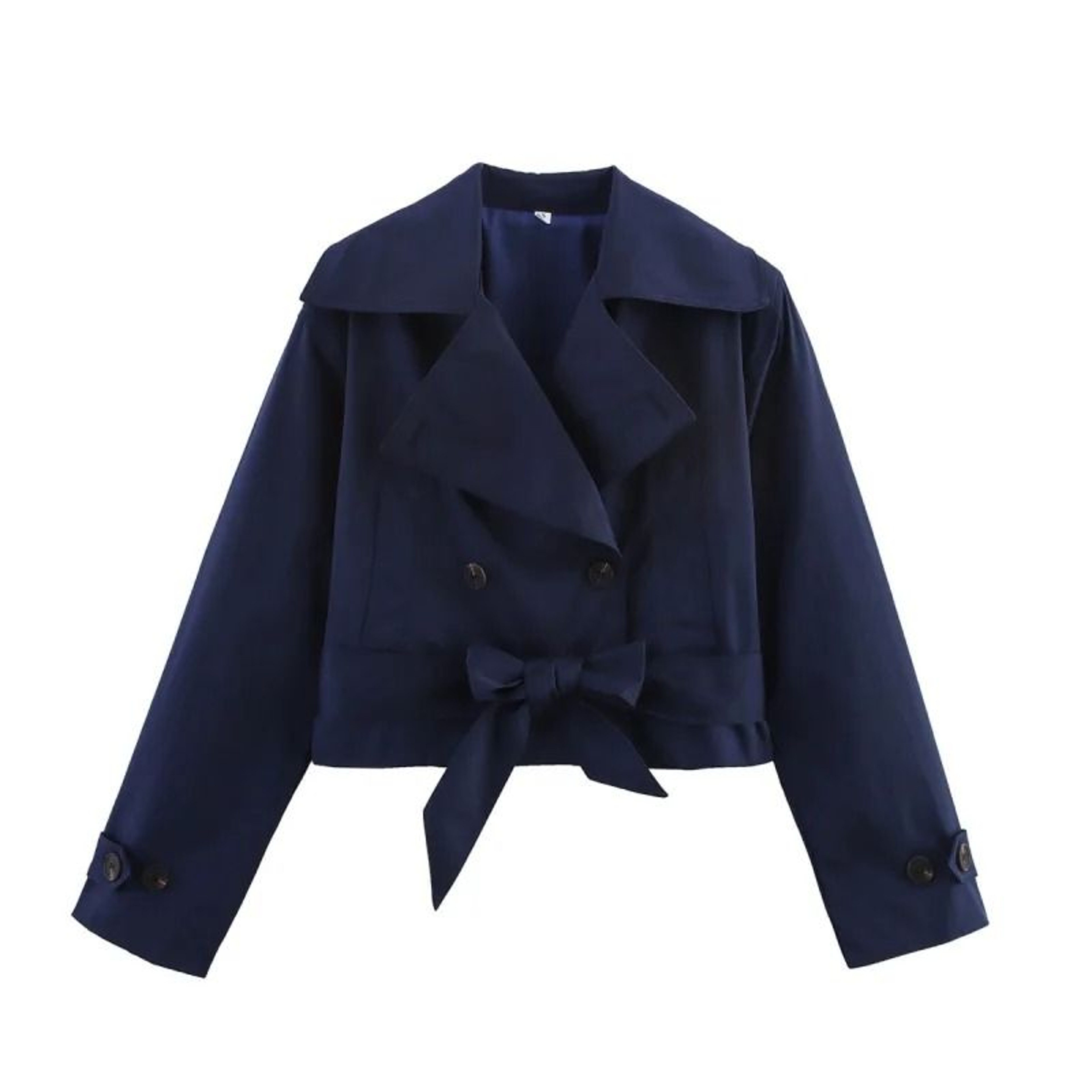 British Style DoubleBreasted Short Trench Coat 6
