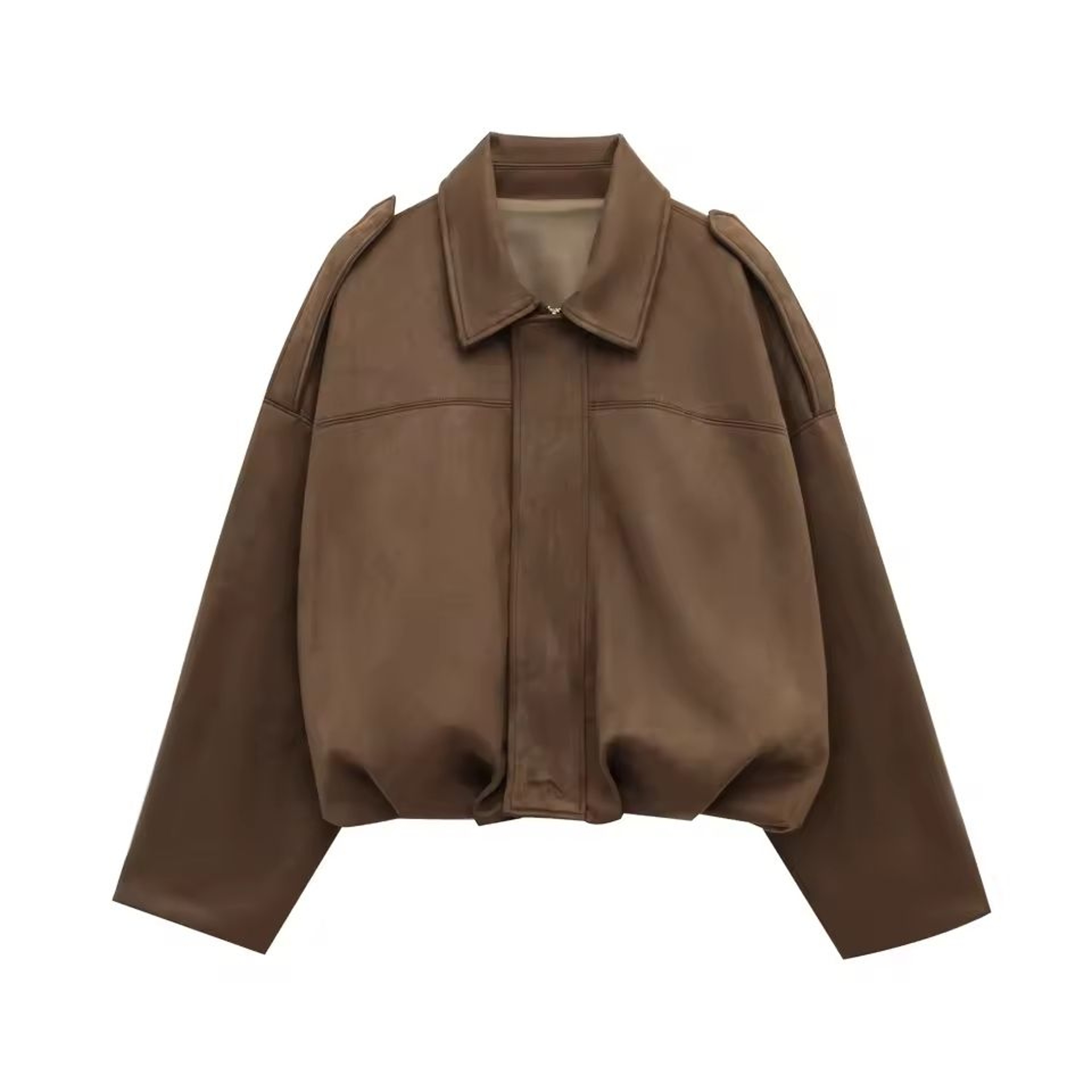 Womens Vintage Suede Loose Bomber Jacket 9