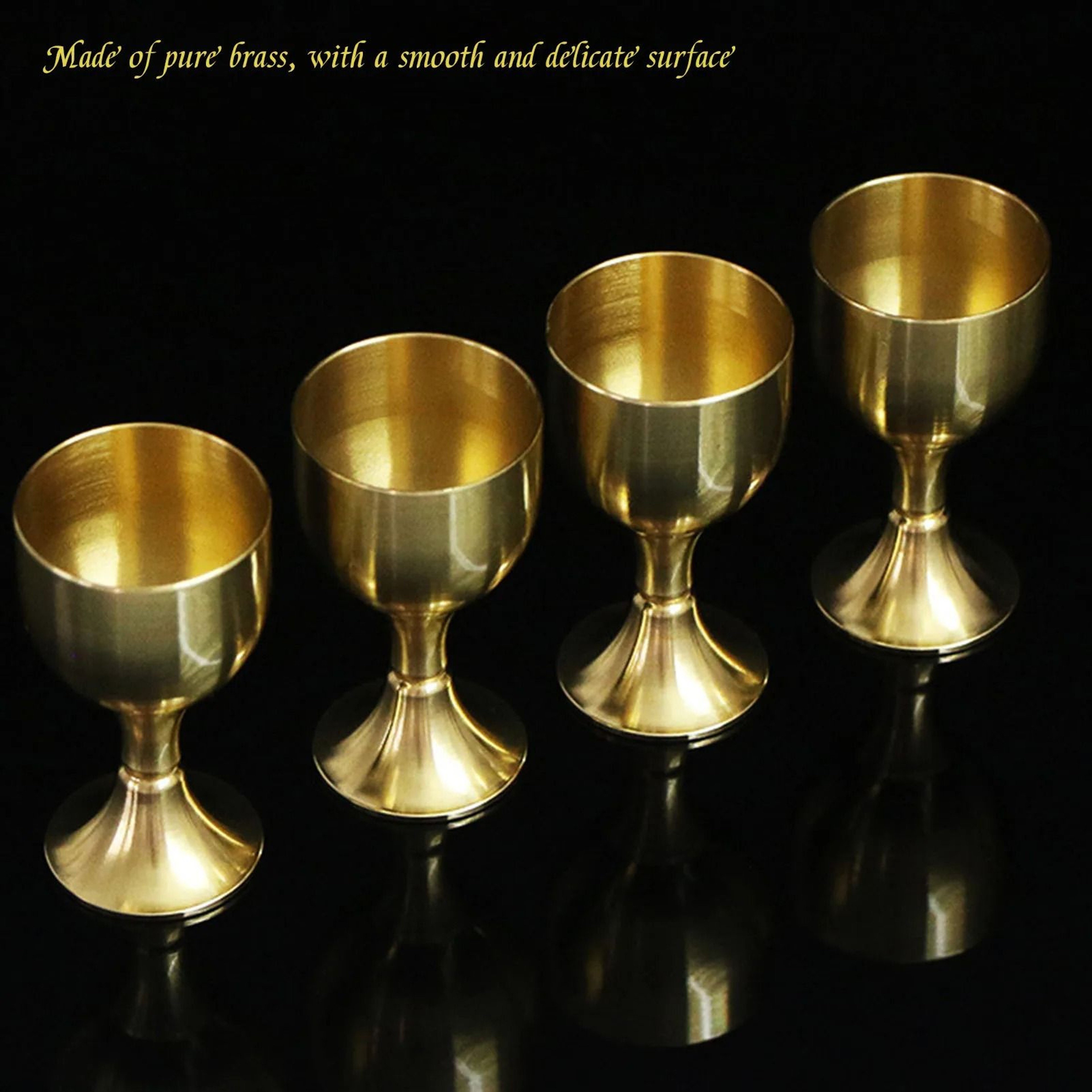 Pure Copper Chalice Cup  Artisanal Brass Beverage Goblet 1