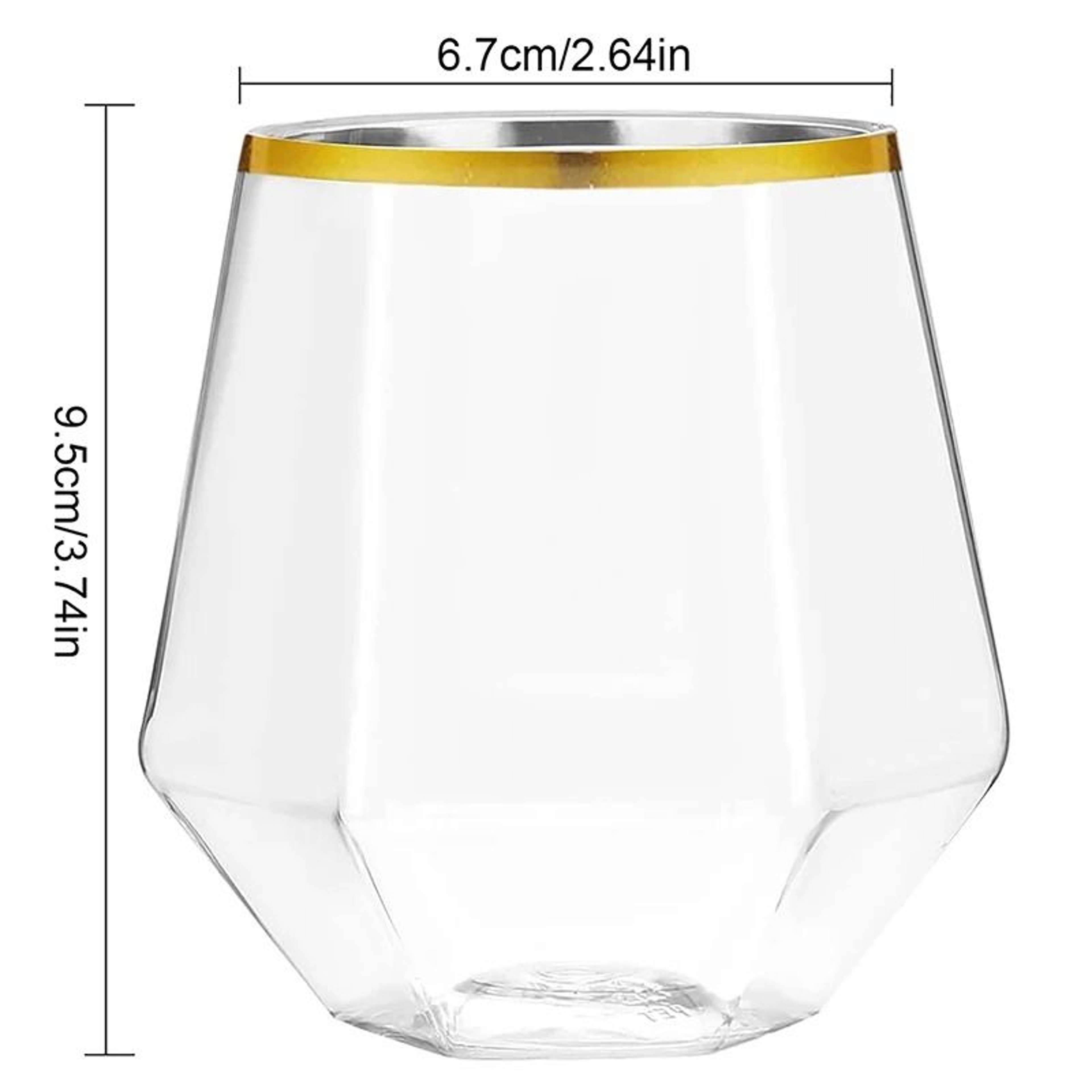European Style GoldEdged Hexagonal Whiskey Glass 5