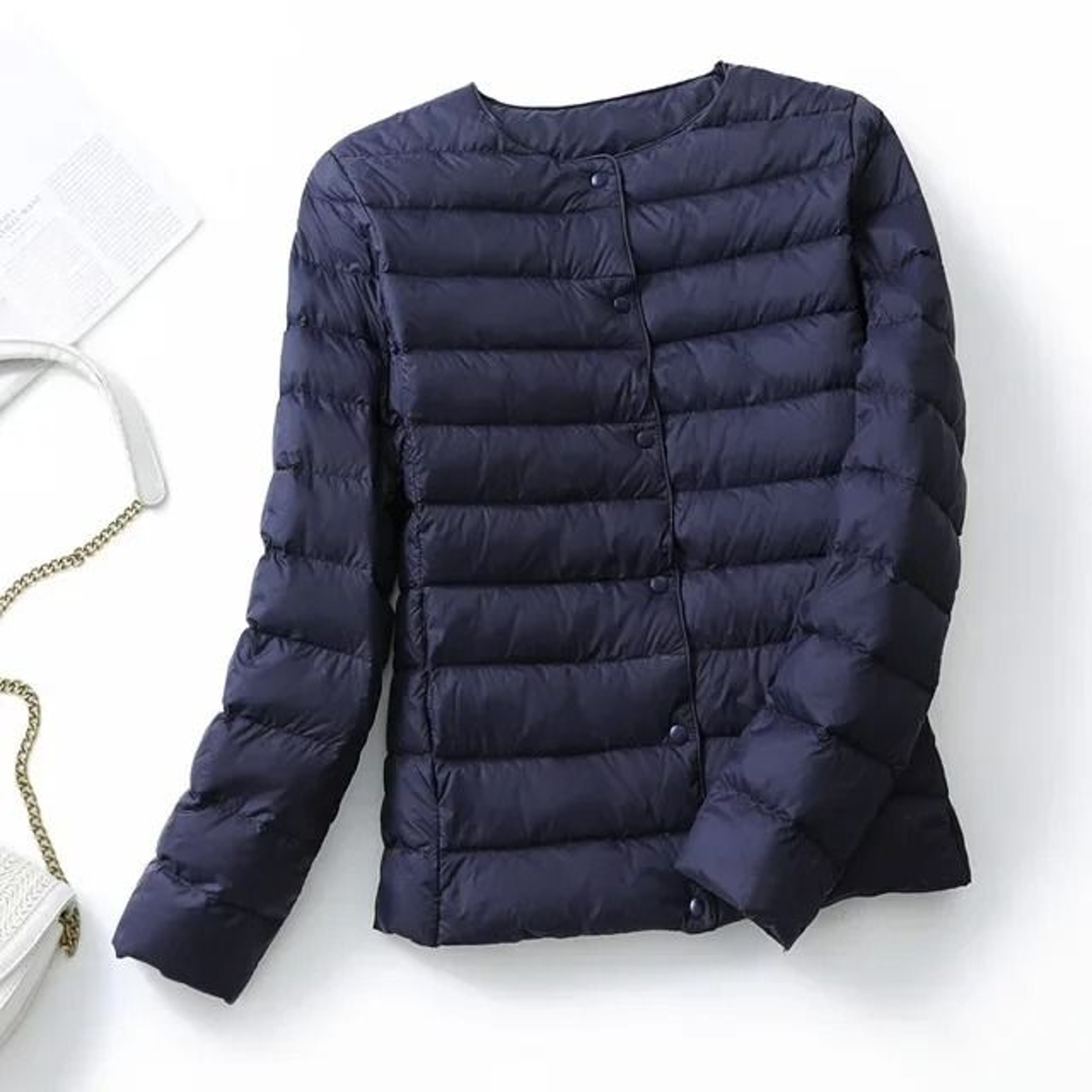 Womens Ultralight Collarless Puffer Jacket 9