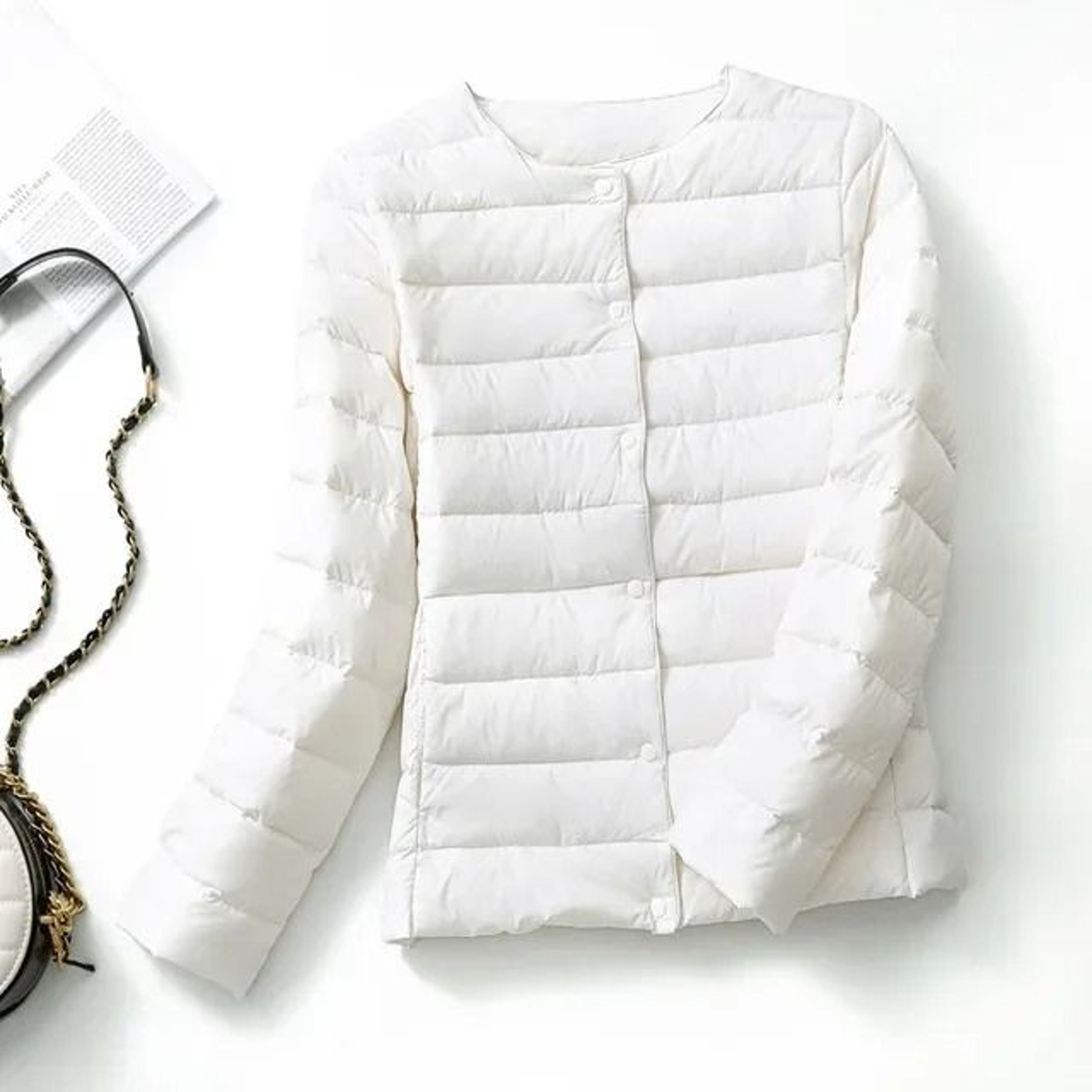 Womens Ultralight Collarless Puffer Jacket 17