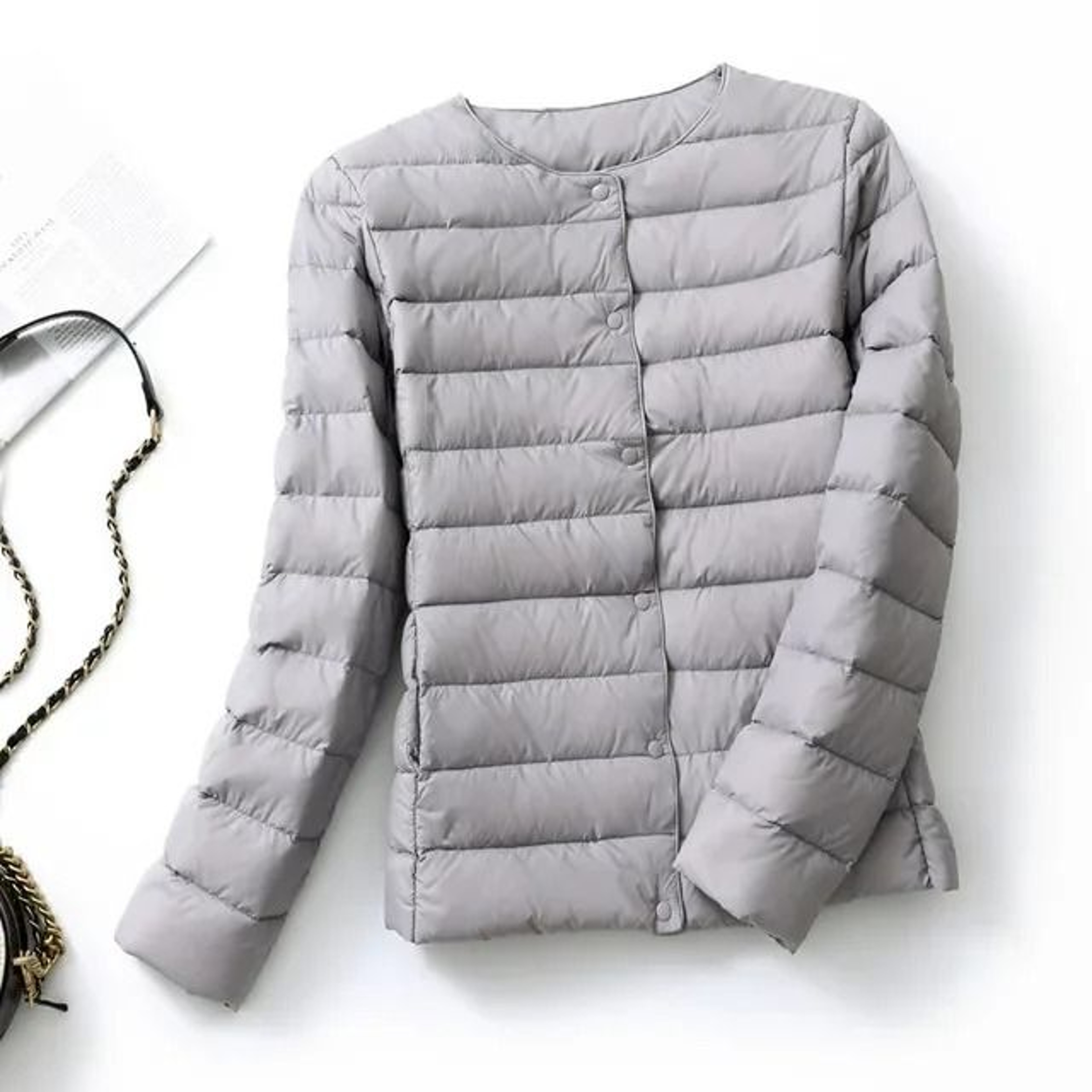 Womens Ultralight Collarless Puffer Jacket 6