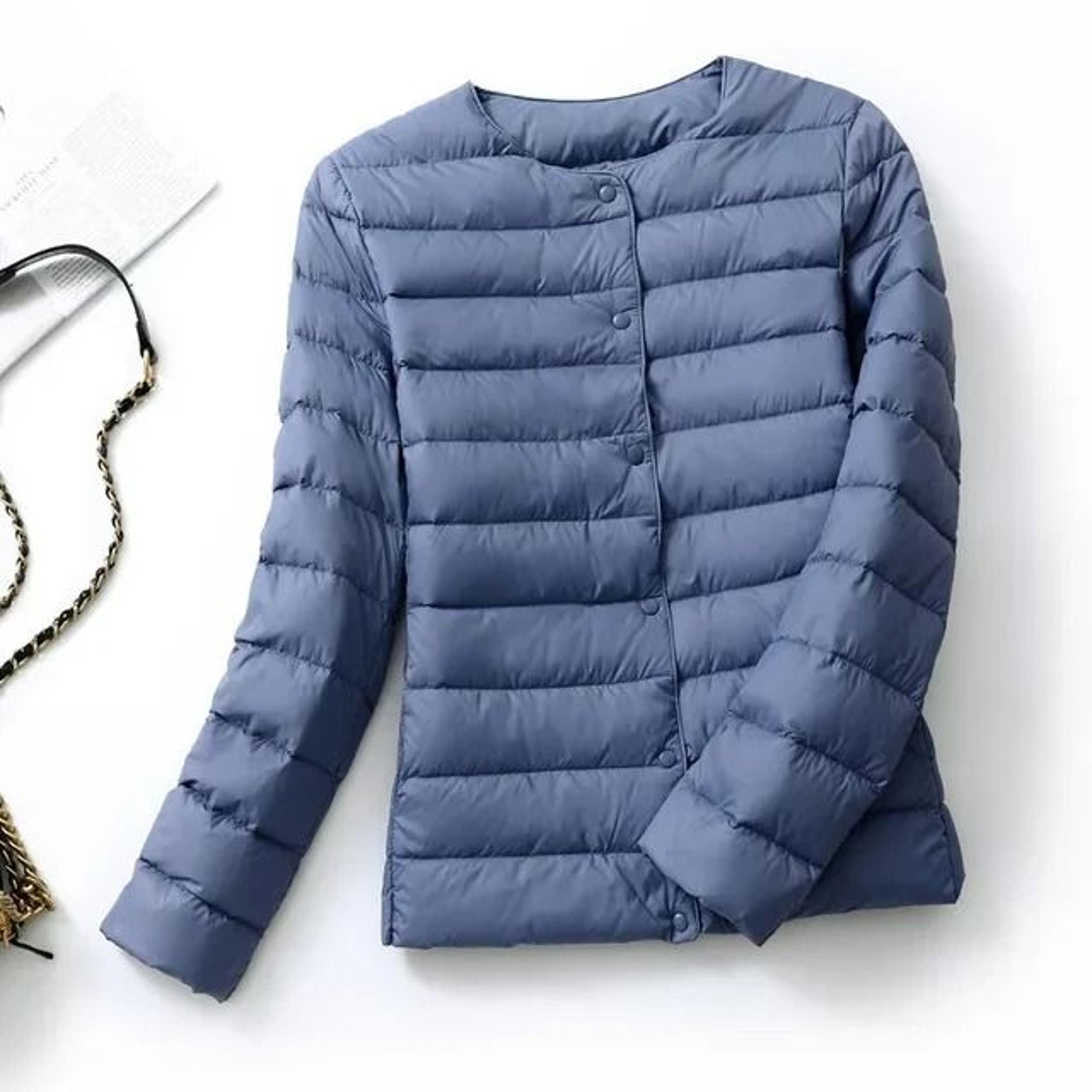 Womens Ultralight Collarless Puffer Jacket 7