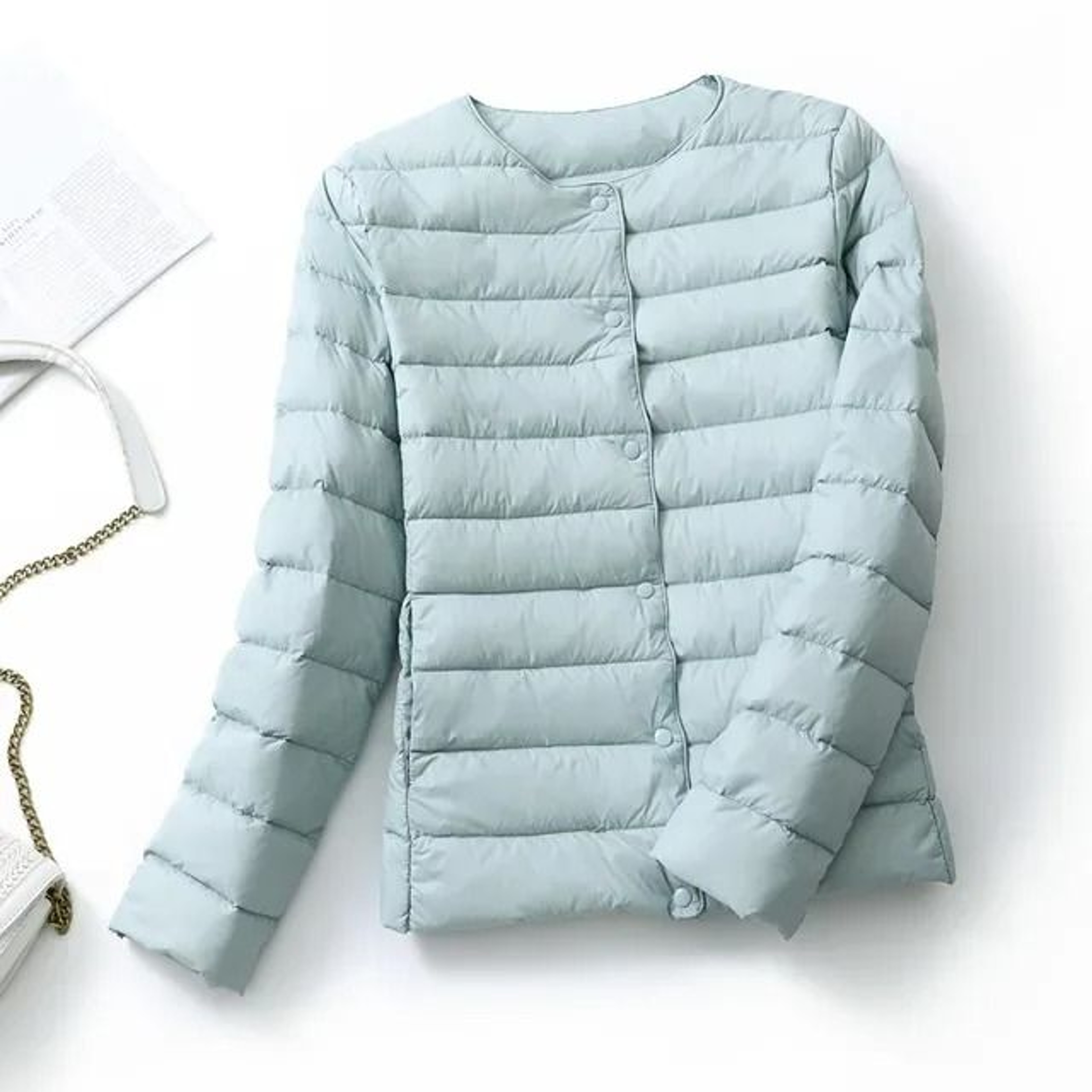Womens Ultralight Collarless Puffer Jacket 8