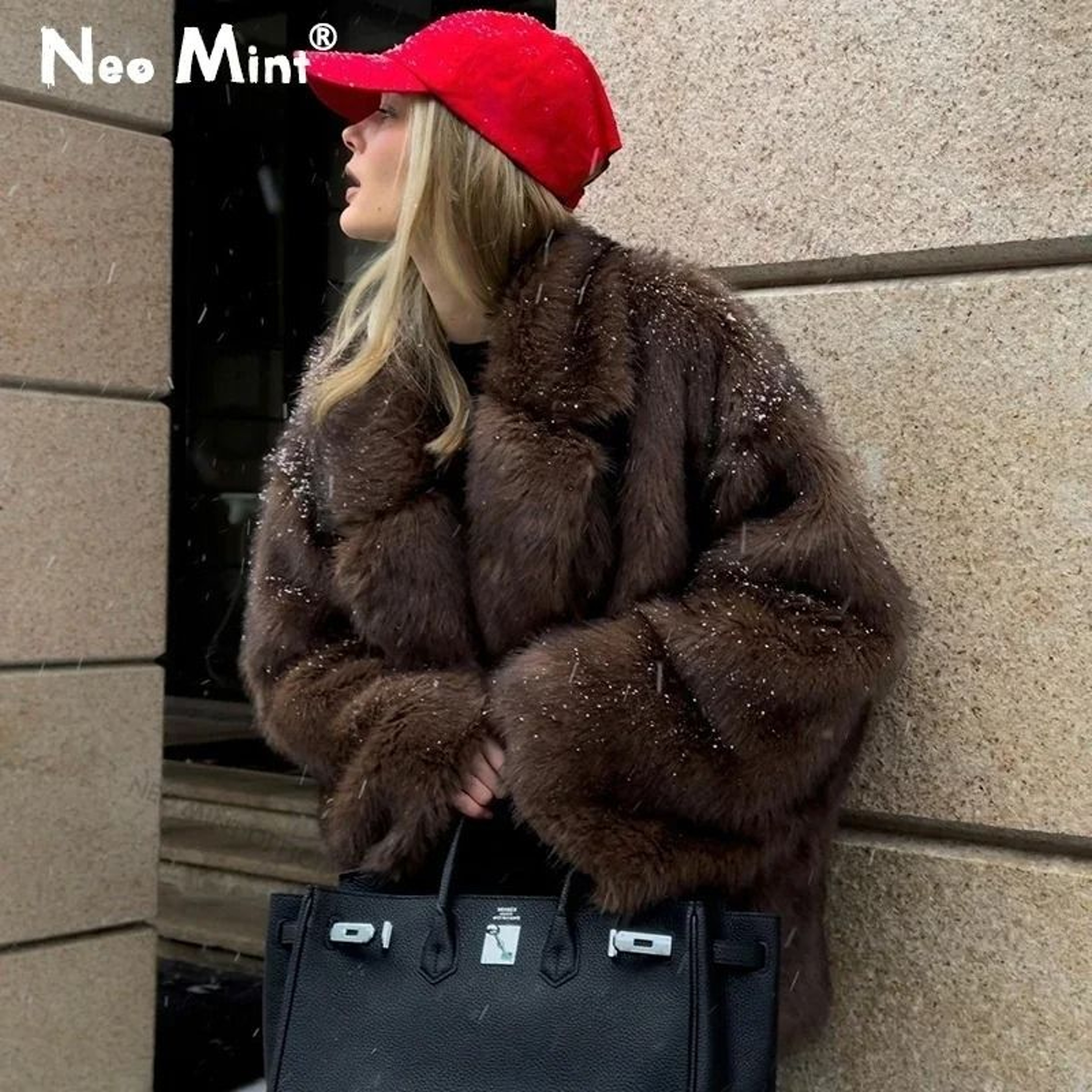Oversized Fluffy Faux Fox Fur Overcoat  Winter HighAppearance Street Style 0