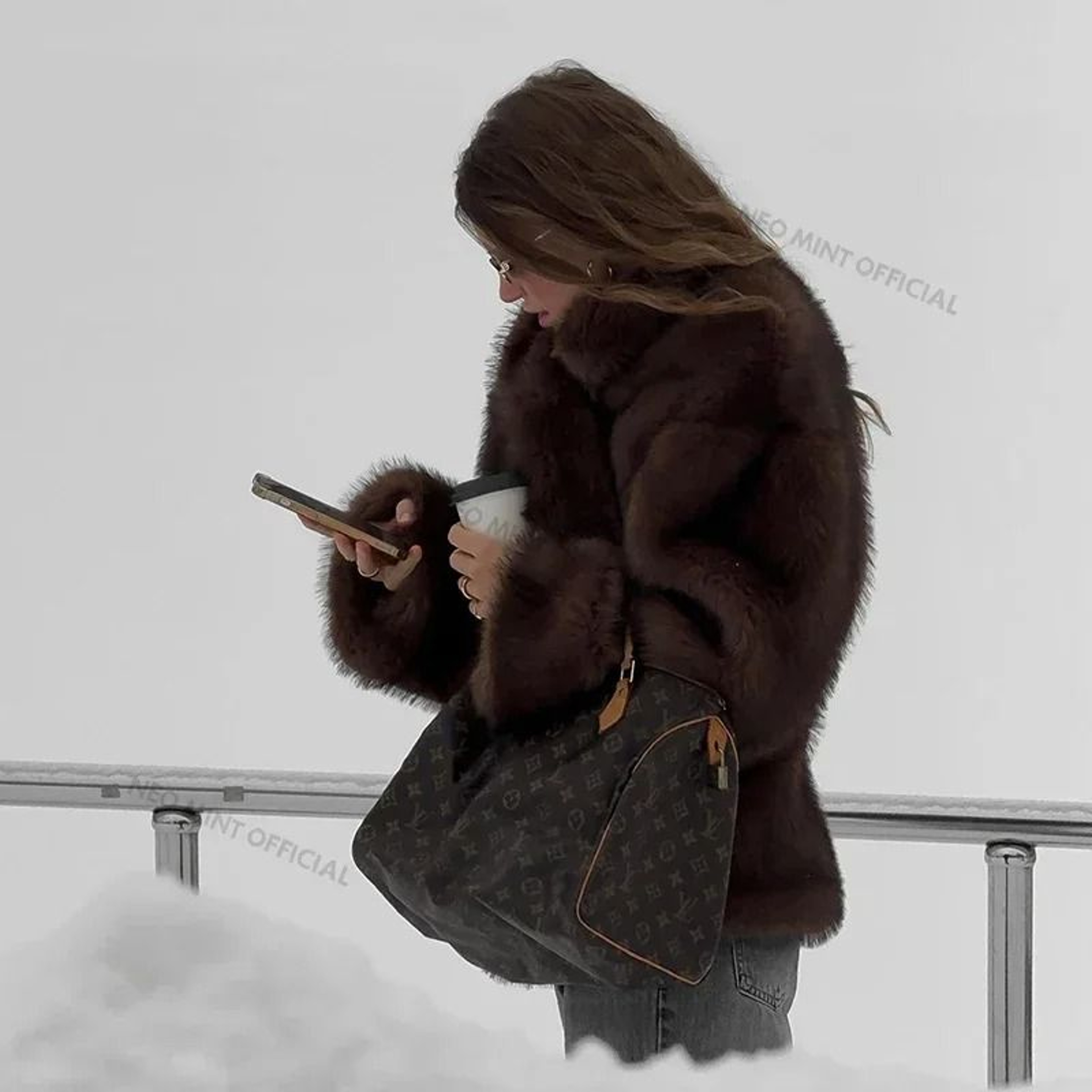Oversized Fluffy Faux Fox Fur Overcoat  Winter HighAppearance Street Style 5