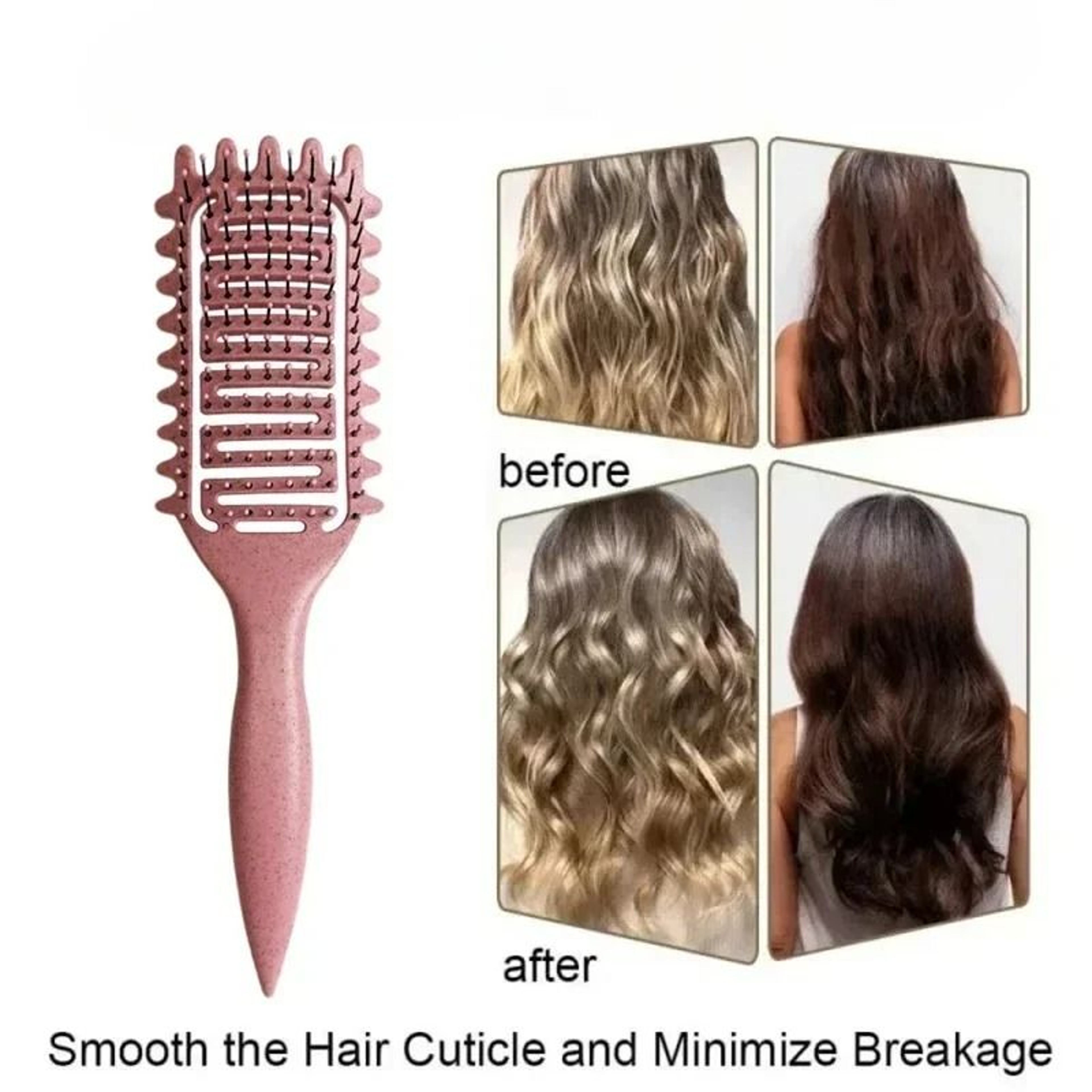 Curl Defining Styling Brush  Hollow Boar Bristle Detangling  Shaping Tool 2