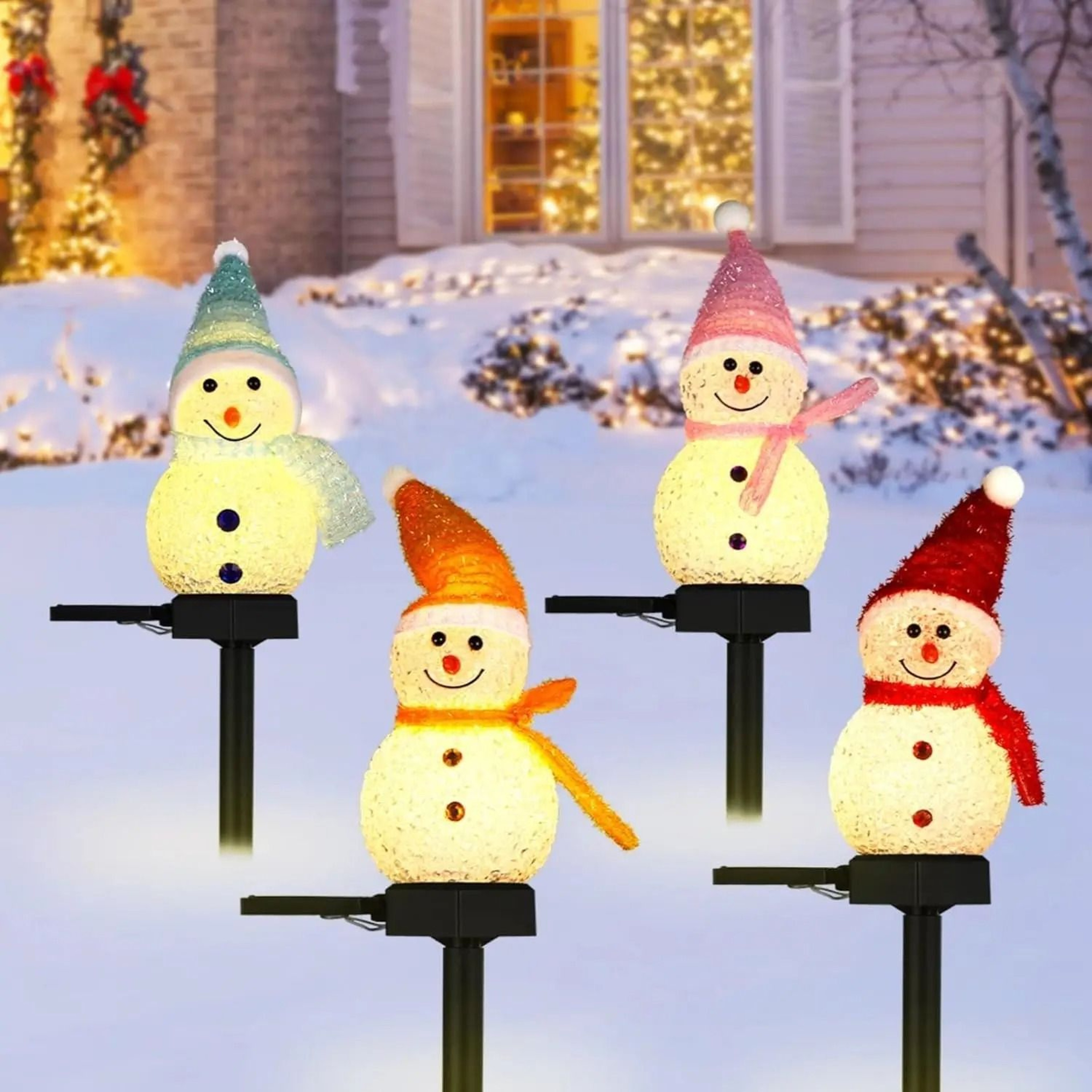 Christmas Snowman Solar Pathway Lights 2