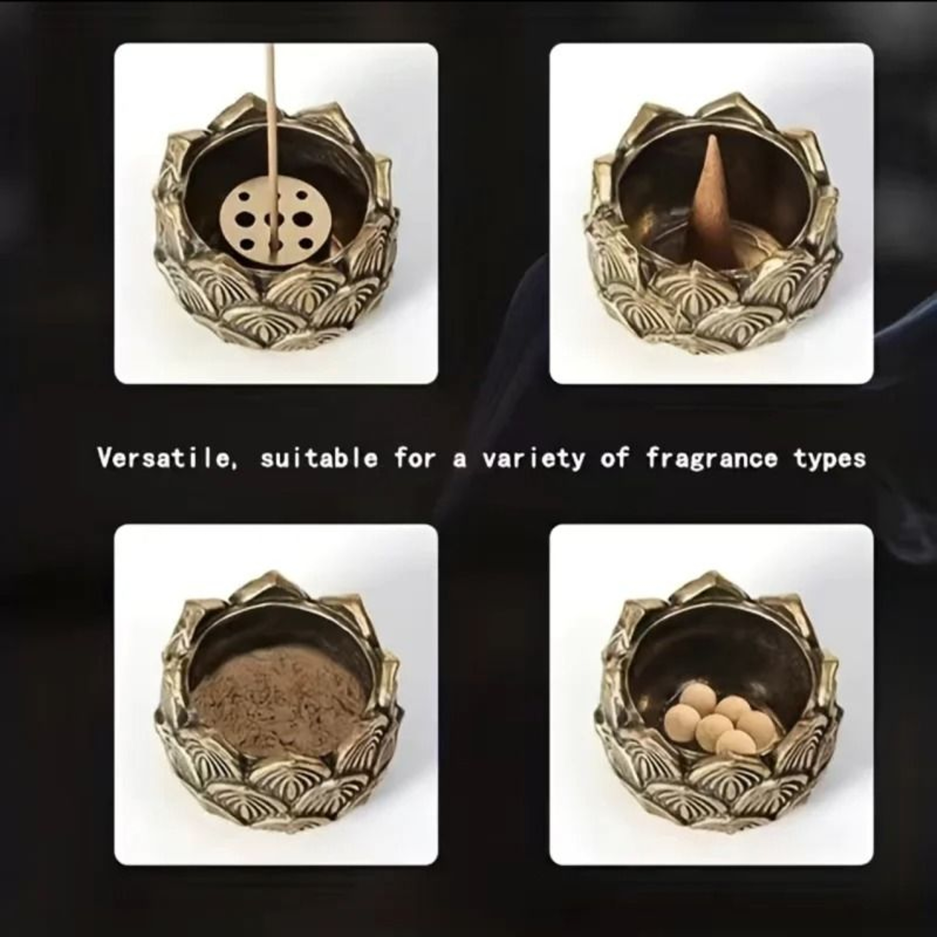 Zen Lotus Flower Incense Burner 2