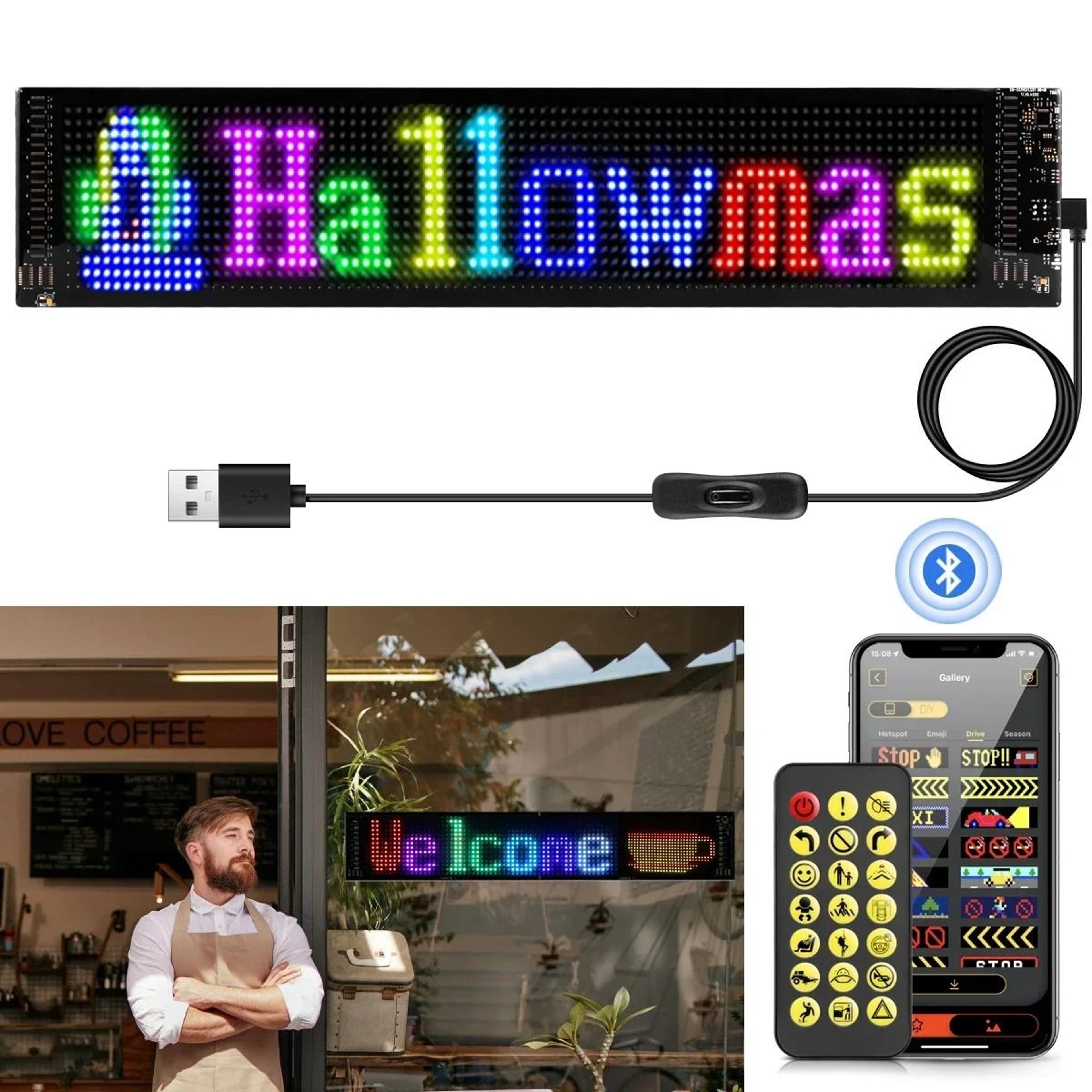 Flexible Bluetooth Programmable LED Sign 1