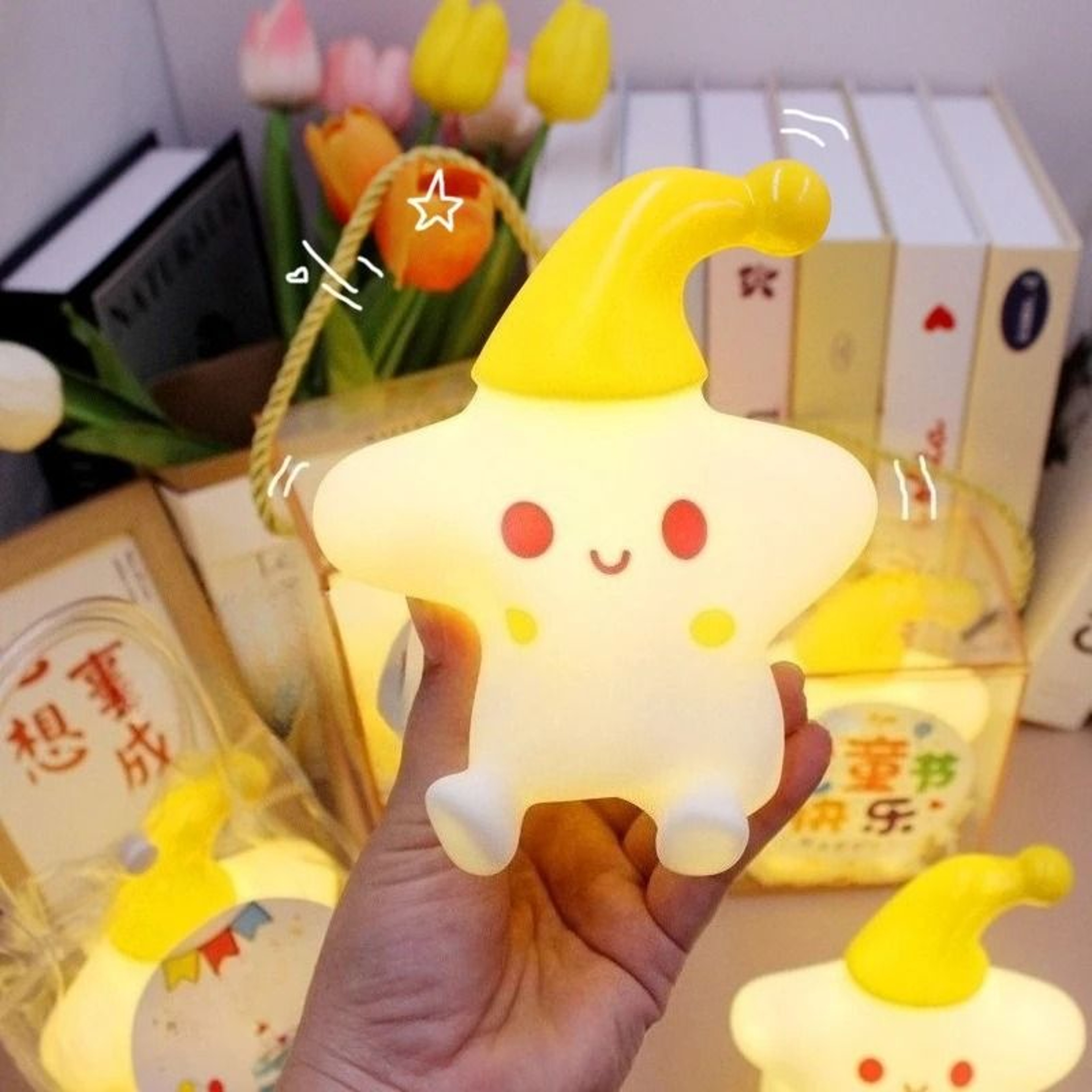 Cute Yellow Star Bedside Night Light 3