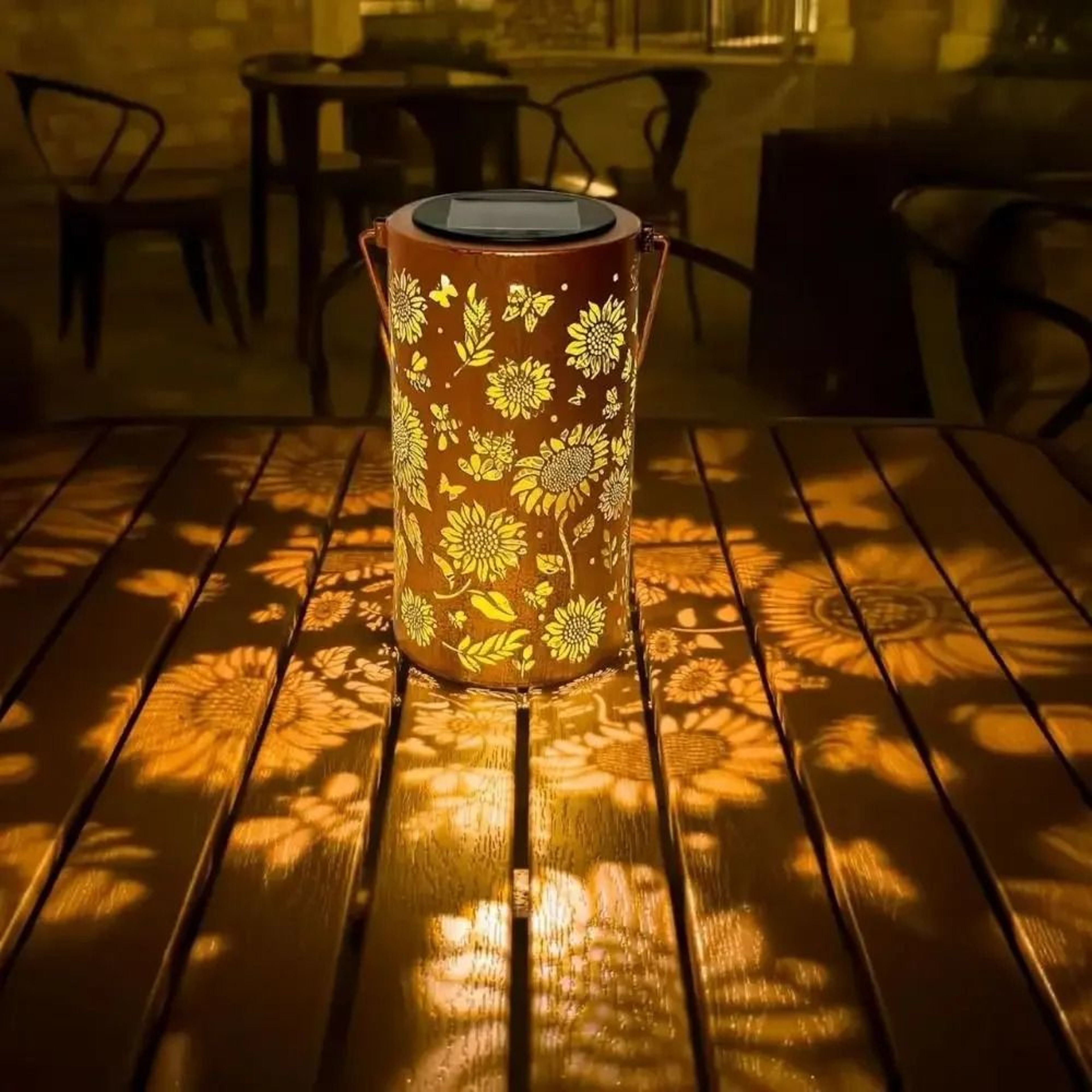 Solar Sunflower Light And Shadow Projection Stakes 3