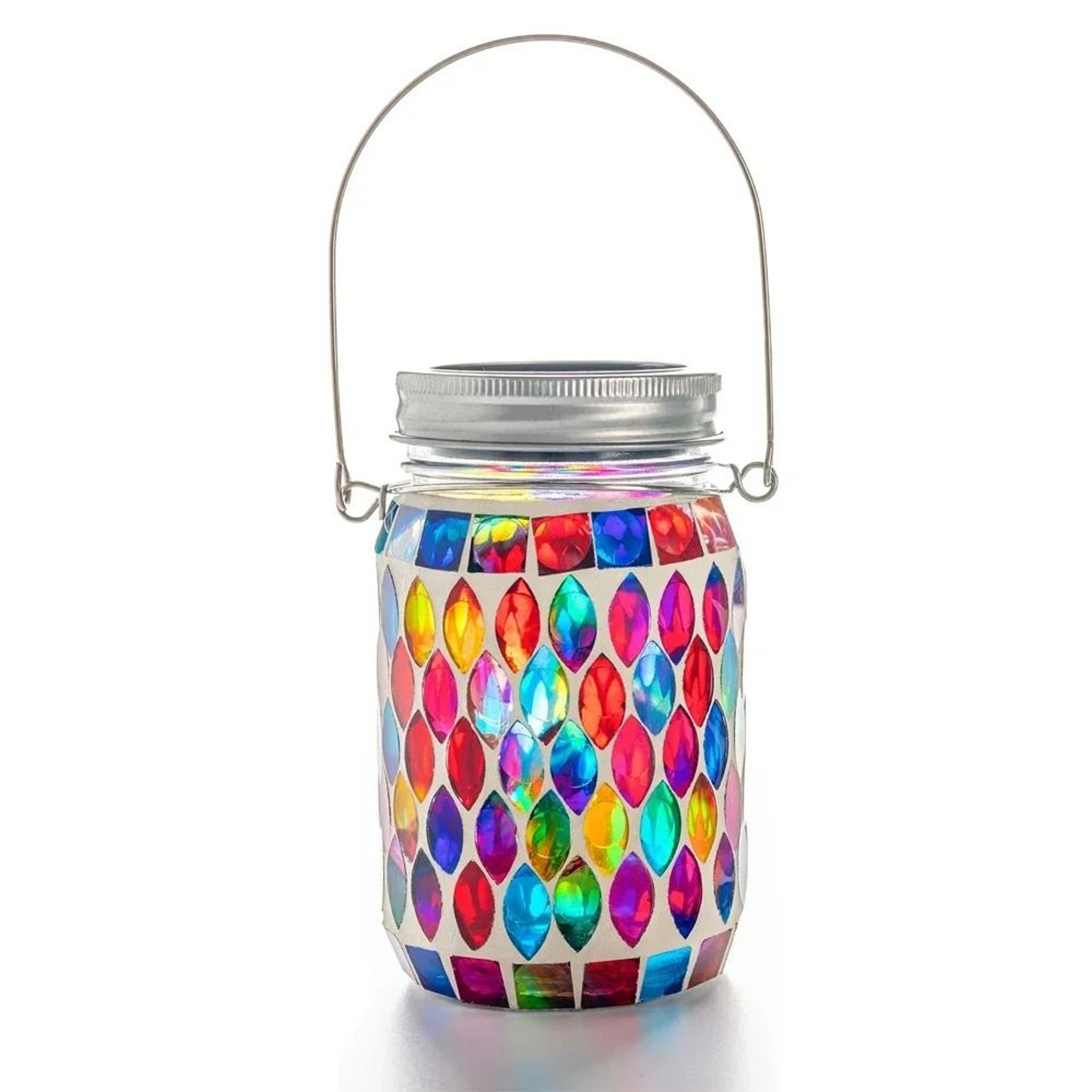 Artisanal Mosaic Solar Hanging Lantern 7