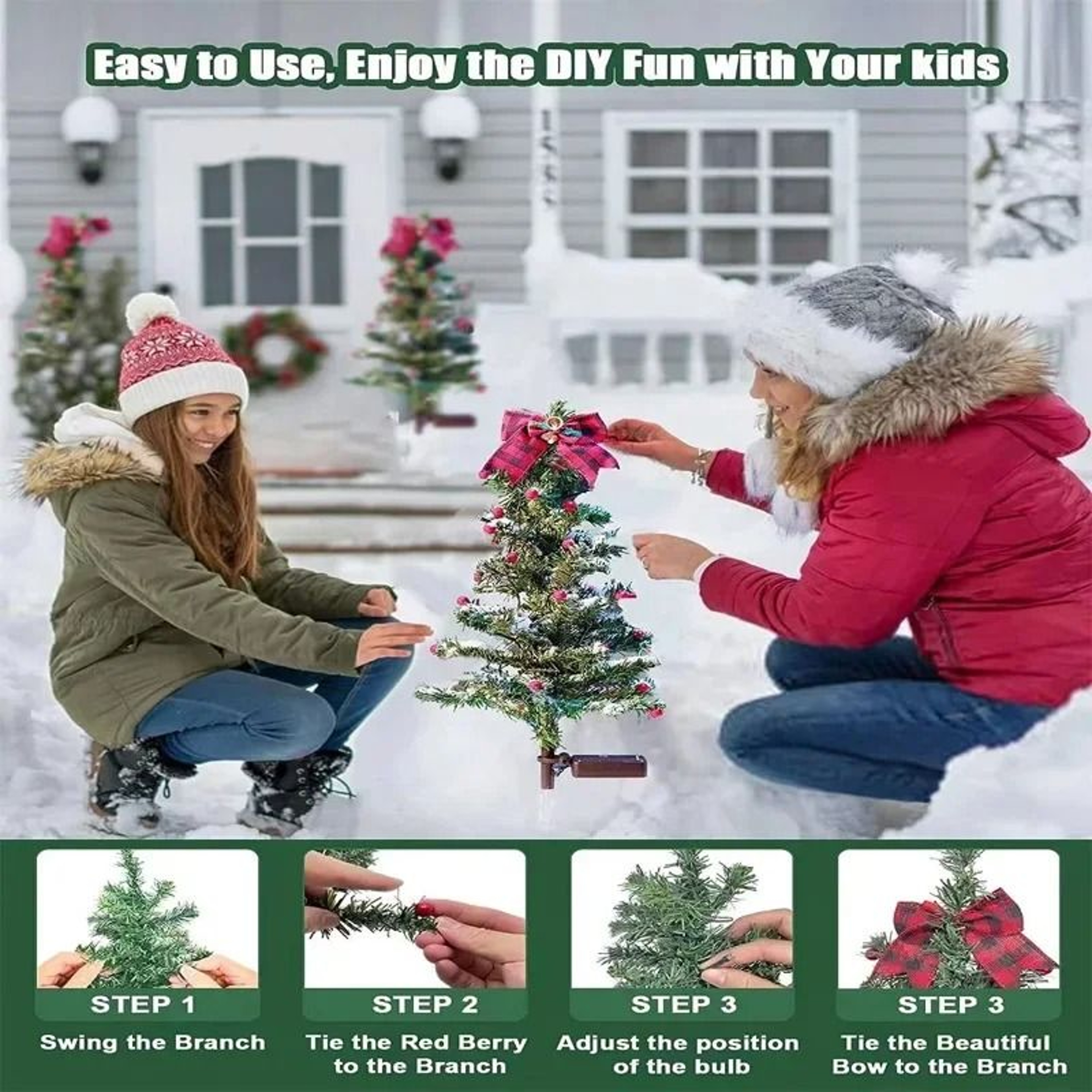 Solar Powered Outdoor Cedar Christmas Tree 4