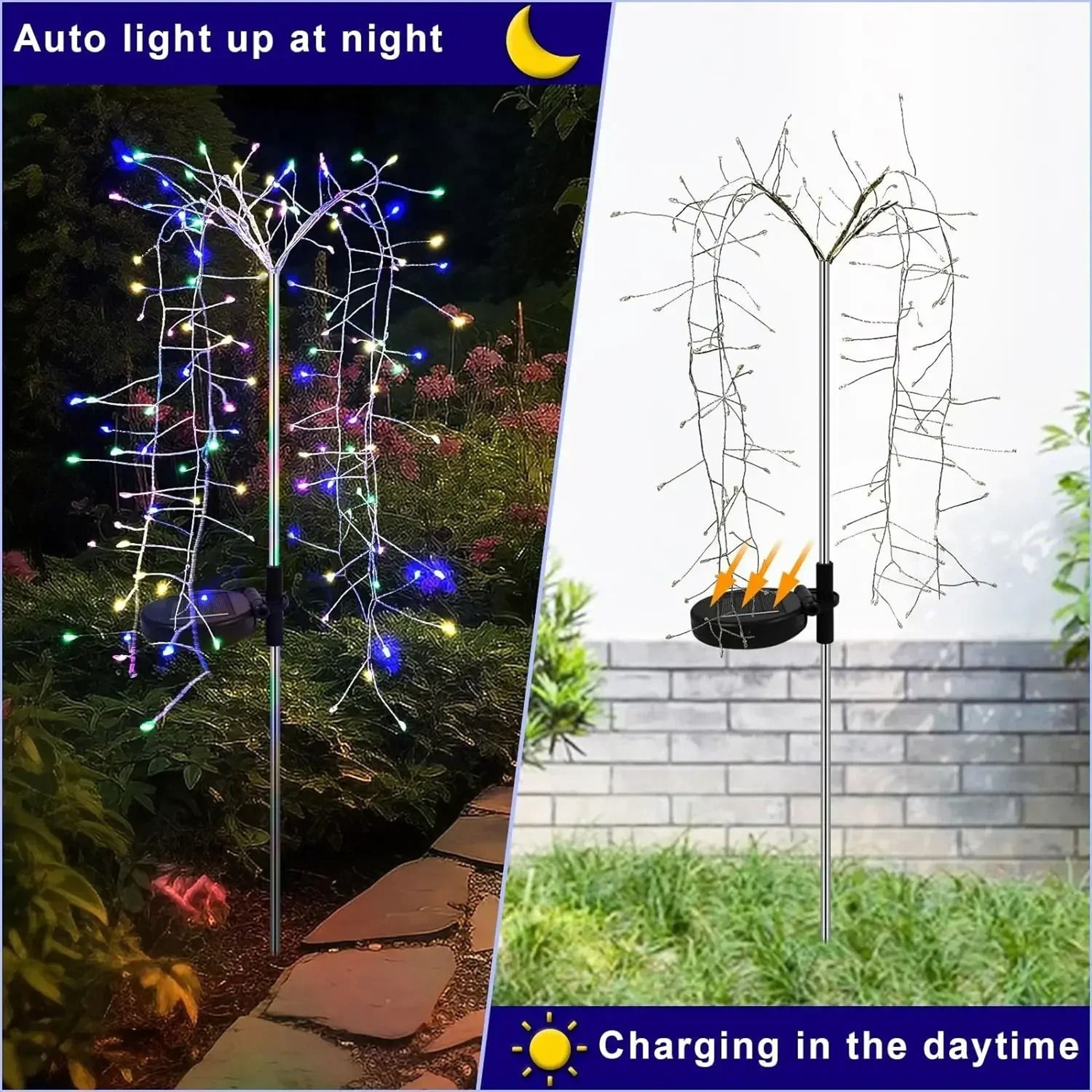 Solar Powered Outdoor Firework Garden Stakes 7