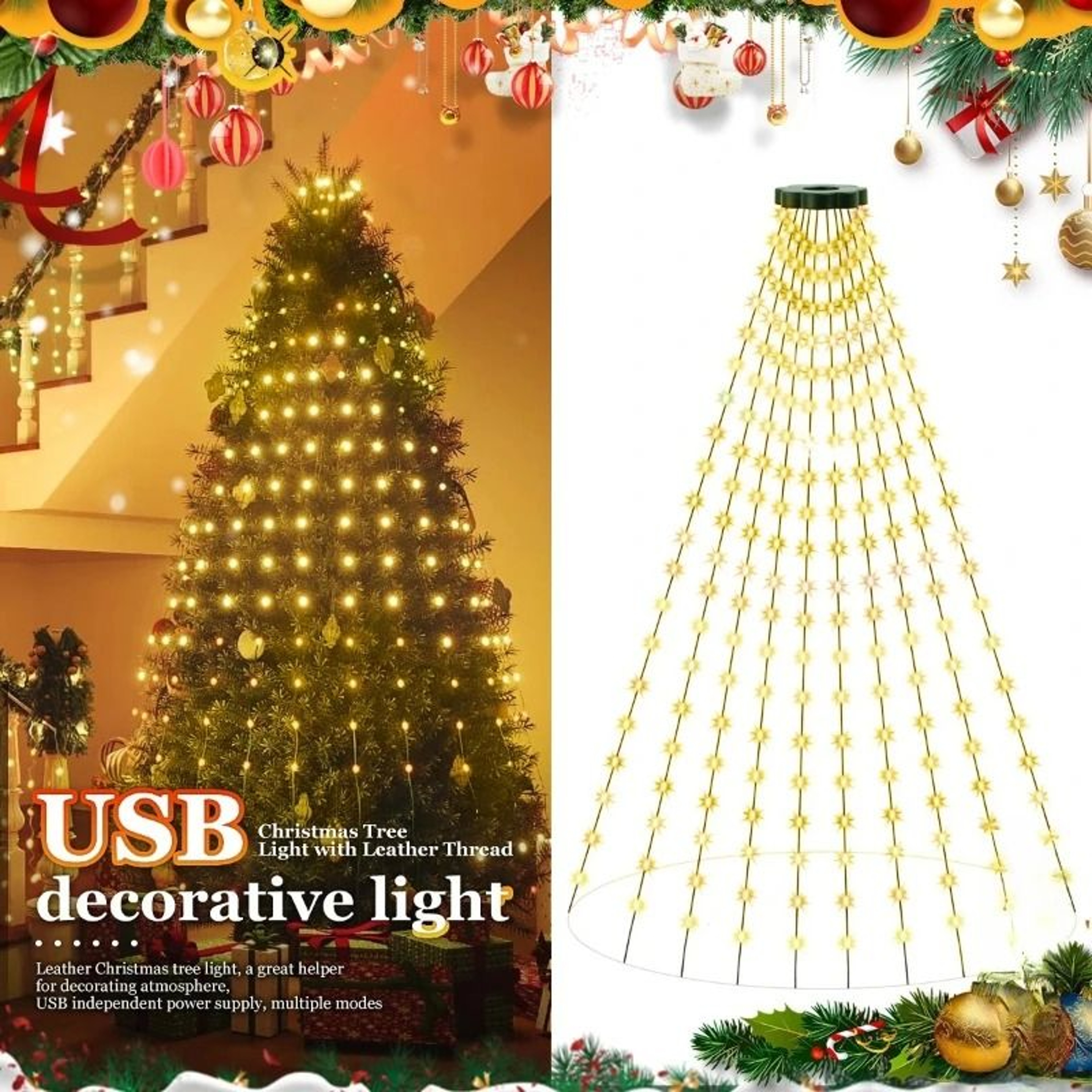 Waterfall Curtain Fairy String Lights 1