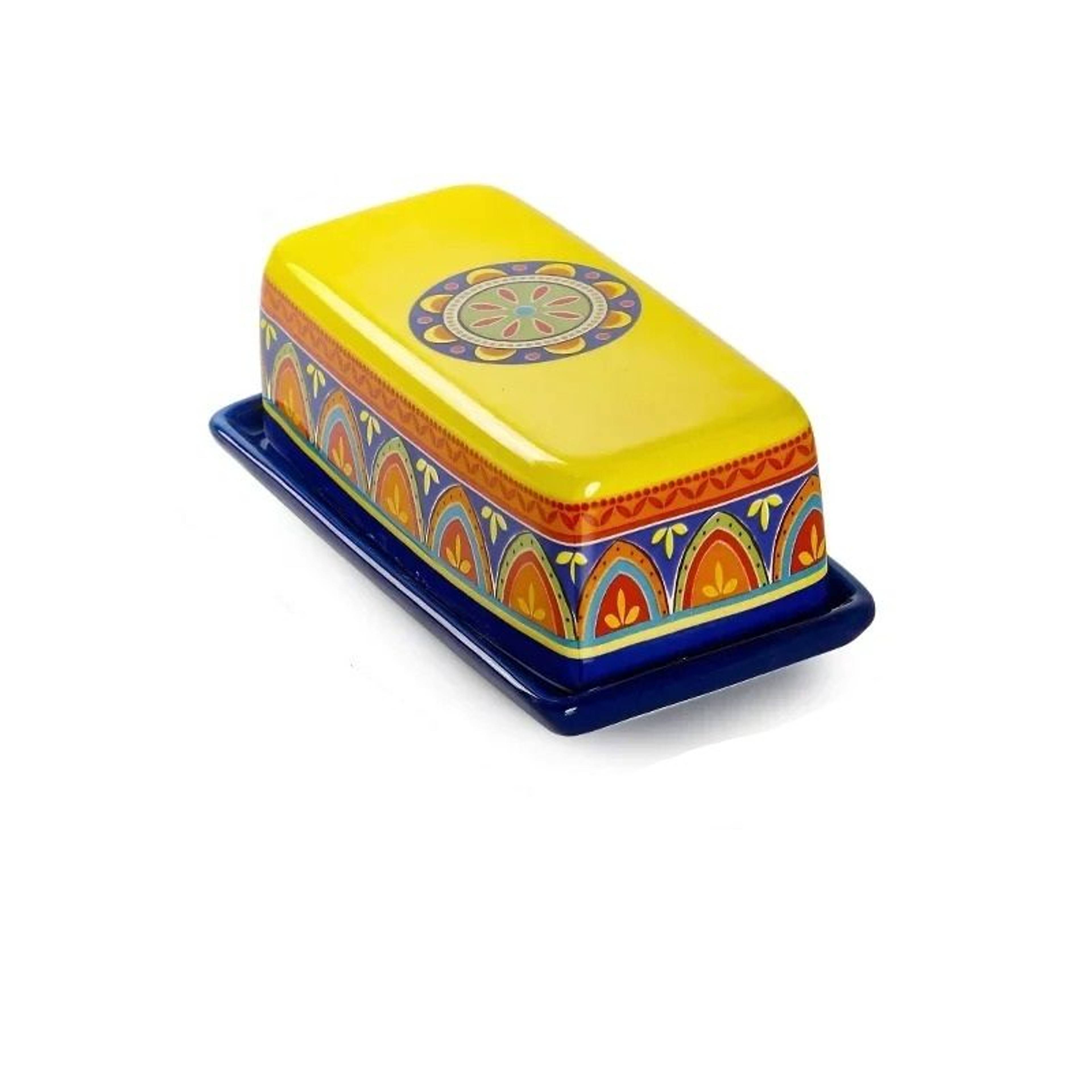 Artisanal HandPainted Ceramic Butter Dish 9