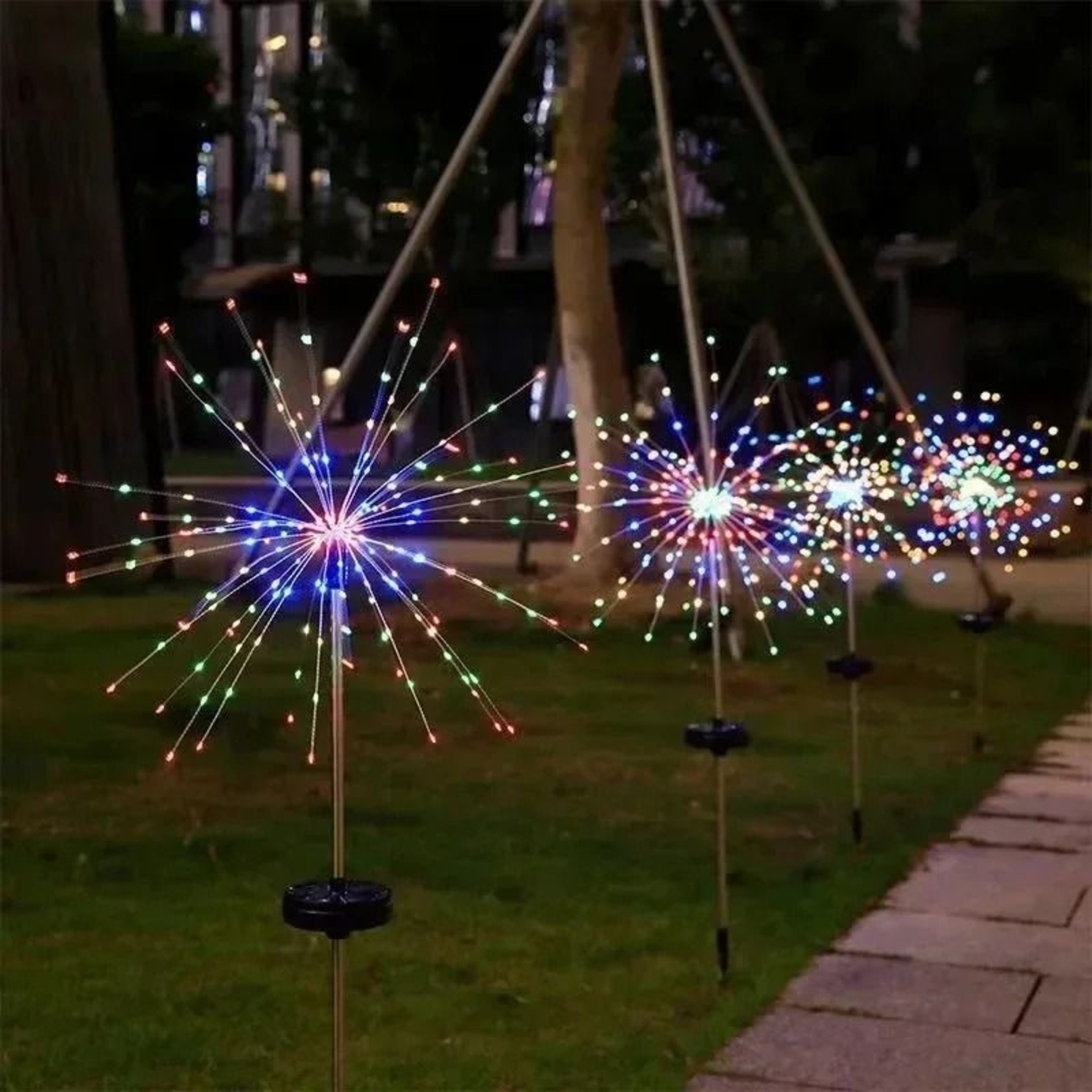Solar Powered Starburst Firework Stakes 4